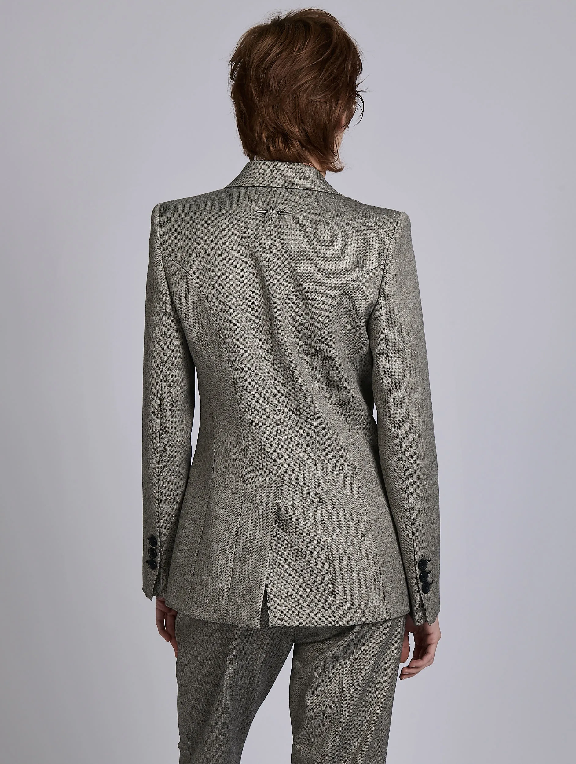 Veste cintrée à micro chevrons grise sold by Barbara Bui product image thumbnail 3