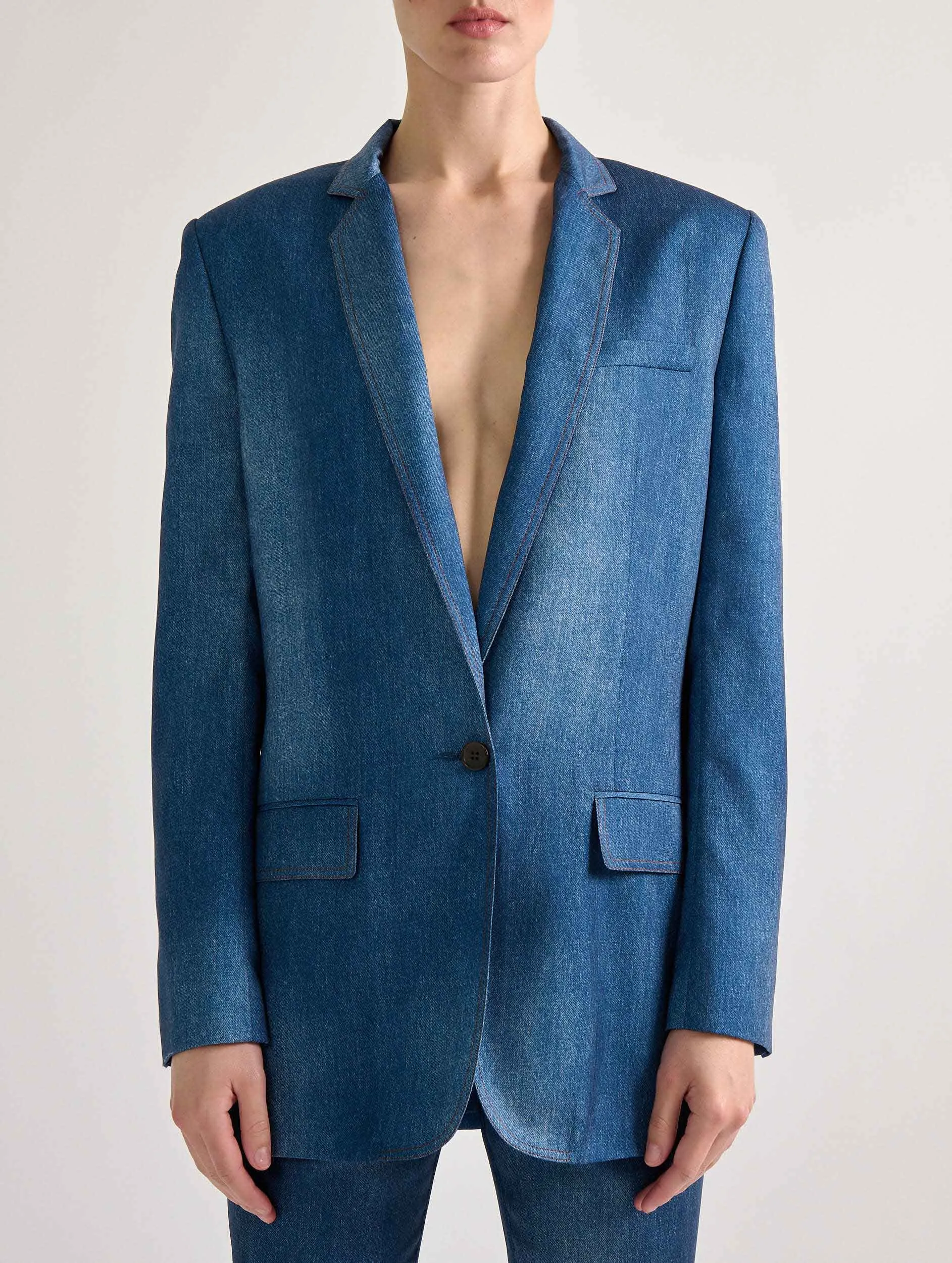 Veste boyfriend à imprimé denim sold by Barbara Bui product image thumbnail 4