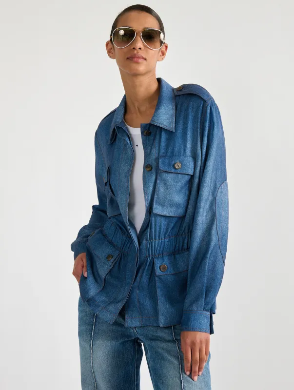 Veste saharienne à imprimé denim made by Barbara Bui
