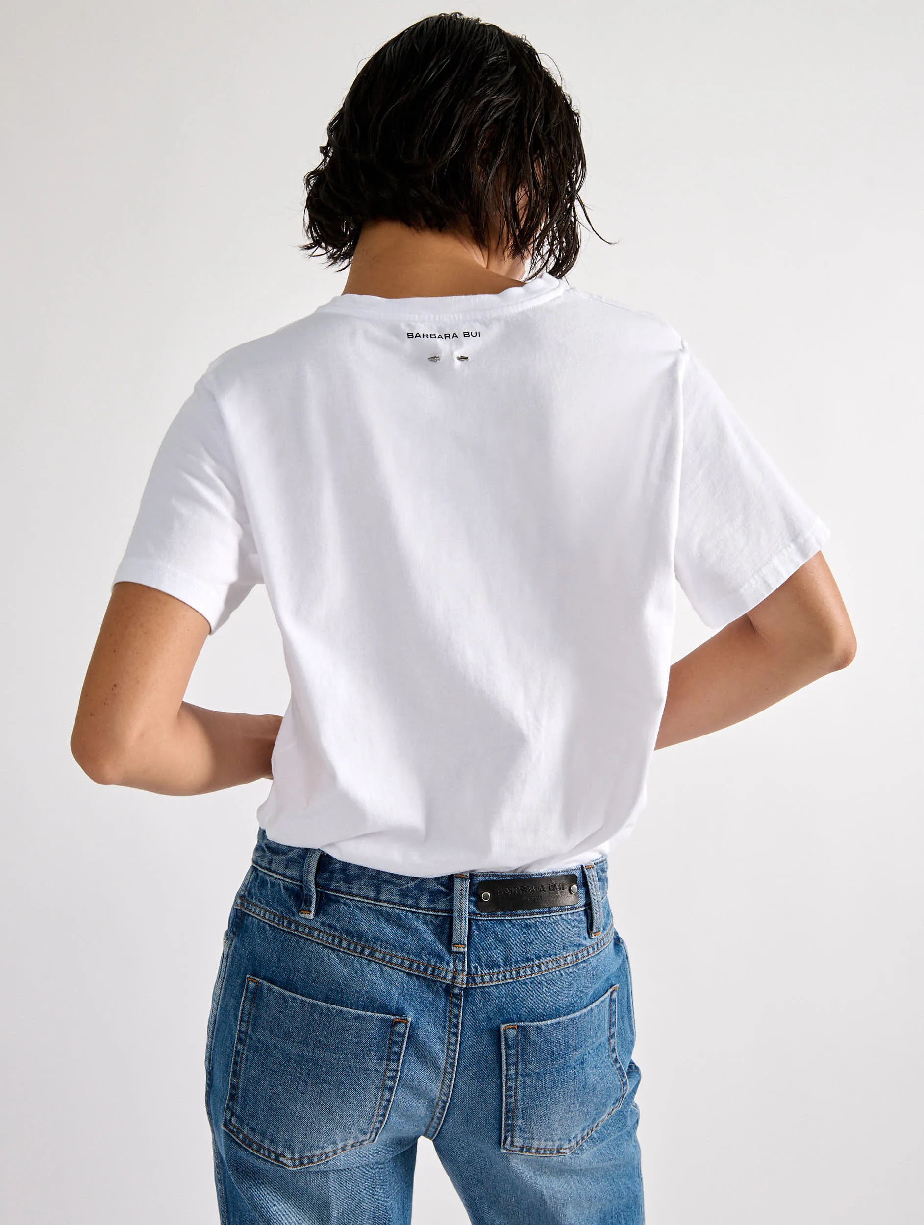 Tee-shirt à encolure twistée de coton blanc sold by Barbara Bui product image thumbnail 3