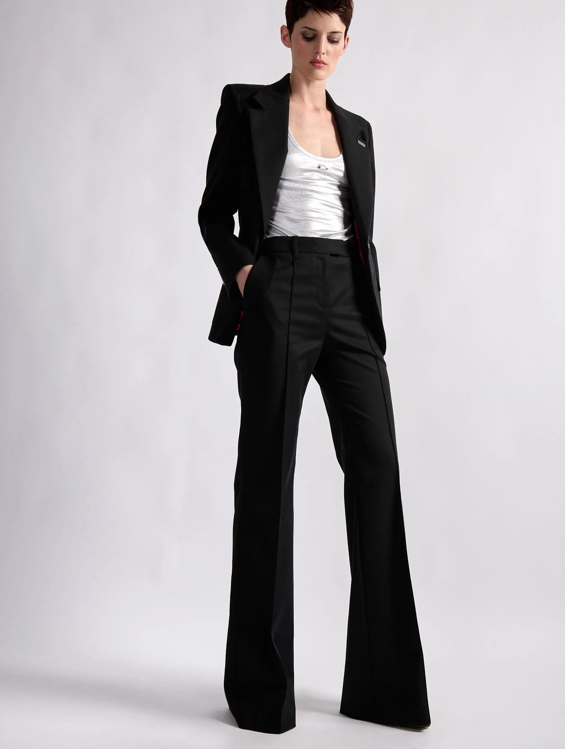 Veste 3 poches en gabardine de coton stretch noire sold by Barbara Bui product image thumbnail 4