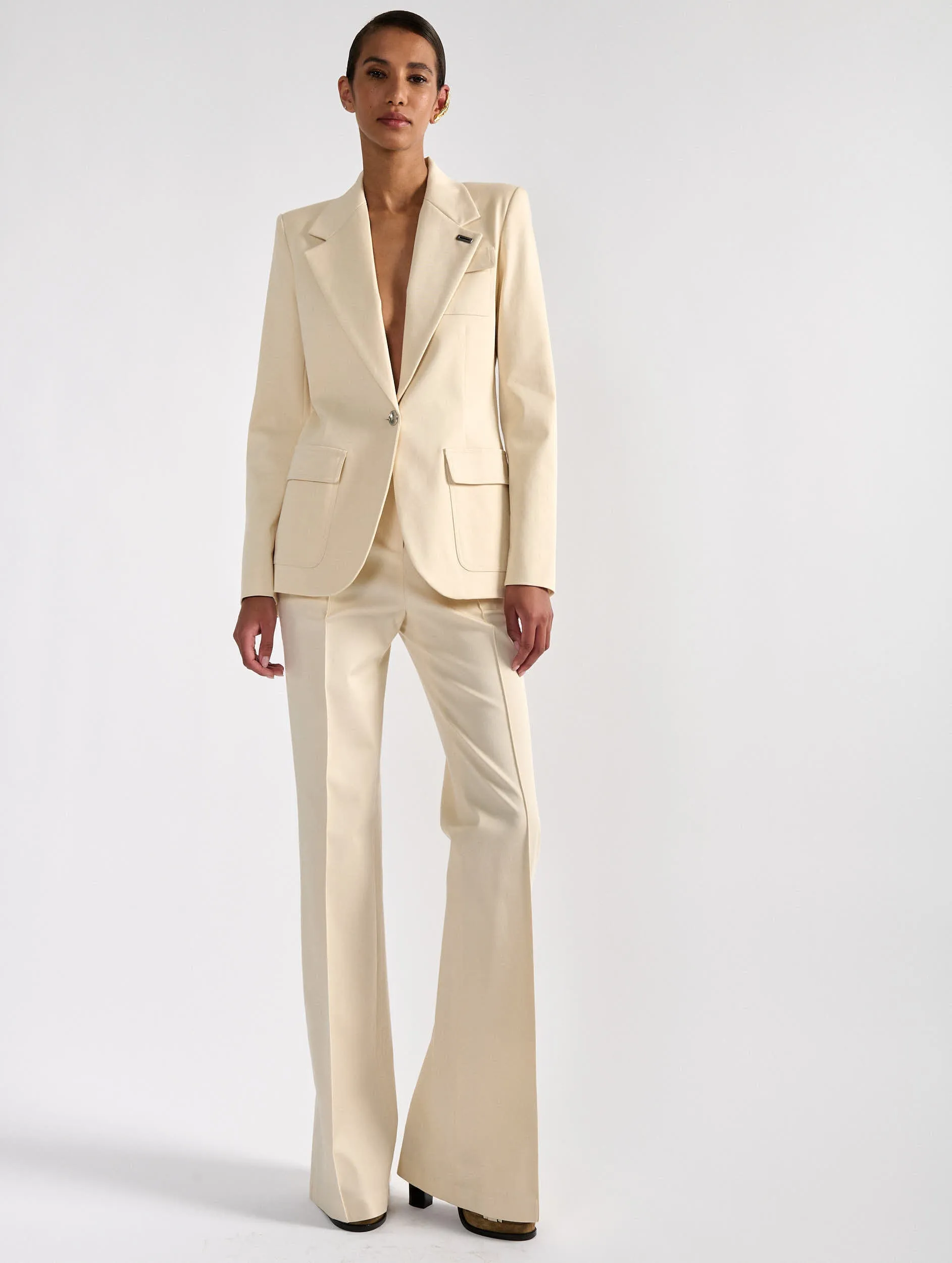 Veste 3 poches en gabardine de coton stretch sable sold by Barbara Bui product image thumbnail 3