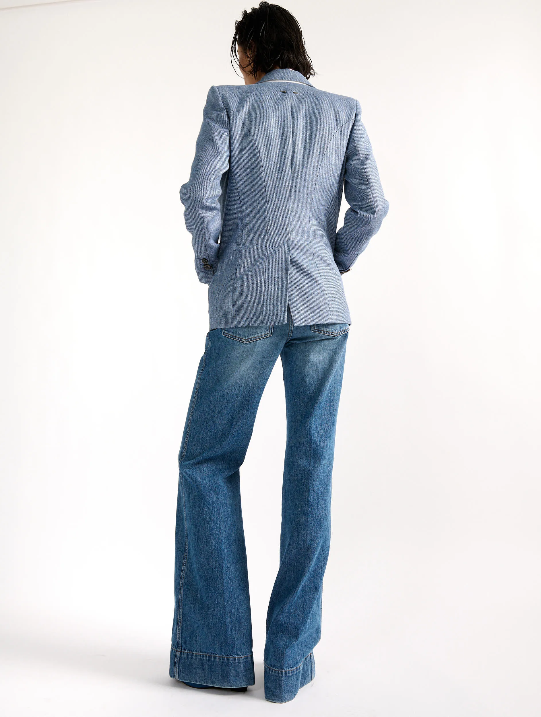 Veste cintrée en toile lin et coton bleue sold by Barbara Bui product image thumbnail 4