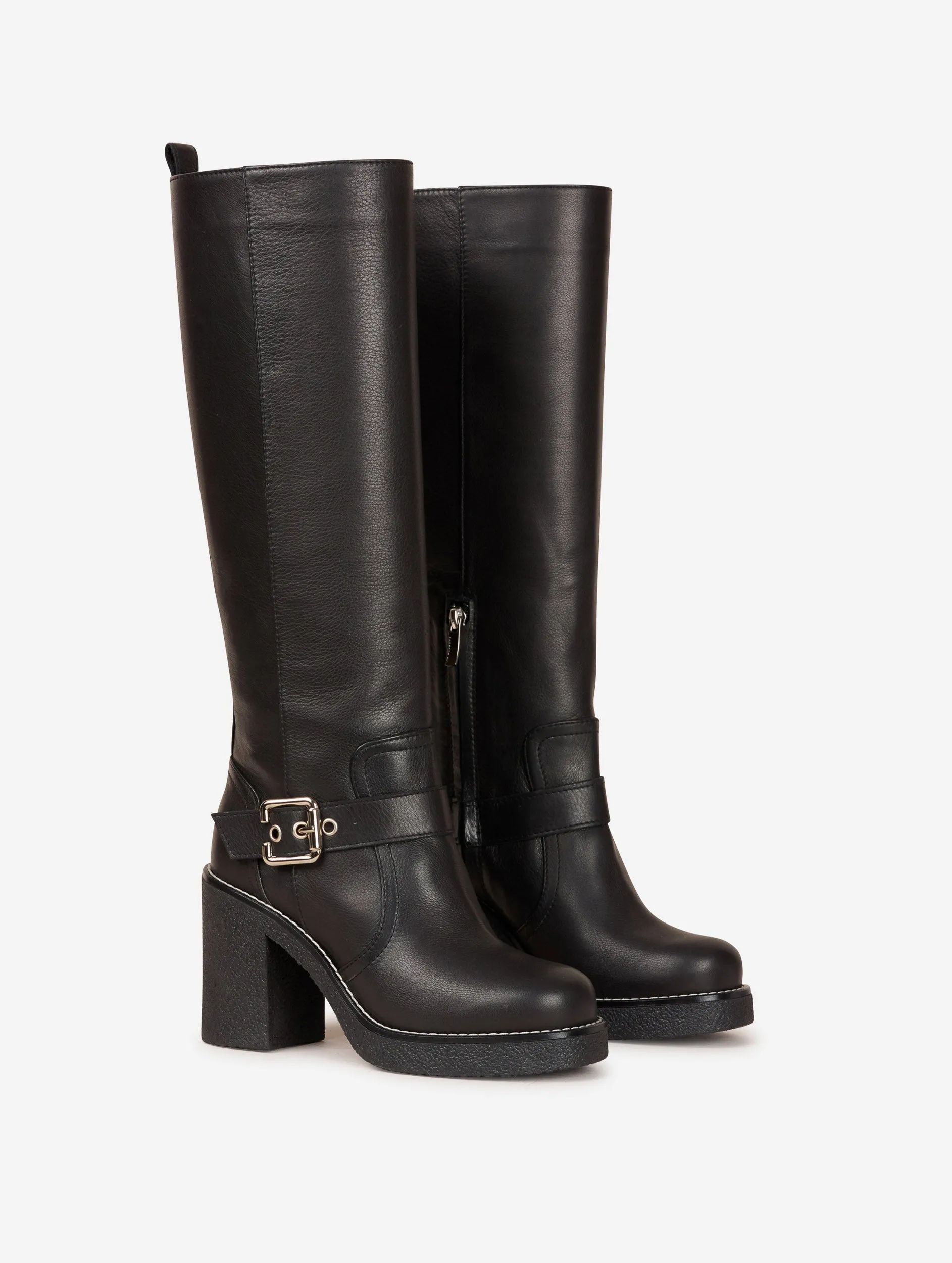 Bottes biker en cuir noir sold by Barbara Bui product image thumbnail 2