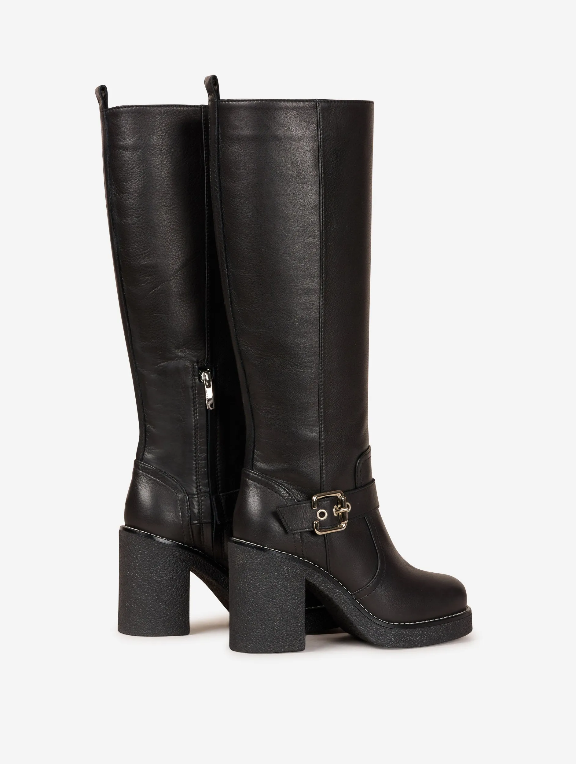 Bottes biker en cuir noir sold by Barbara Bui product image thumbnail 3