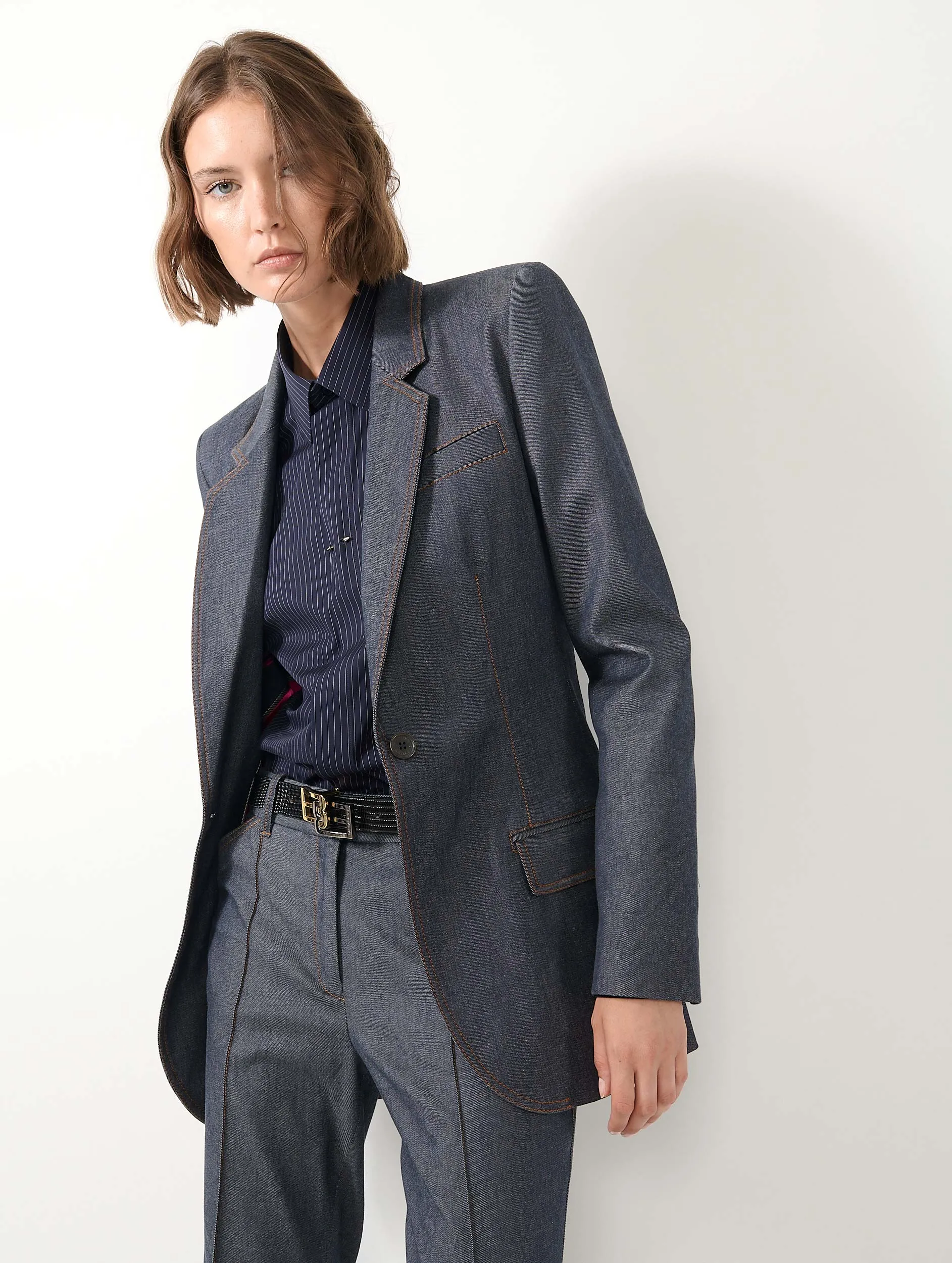 Veste de costume en denim lavé sold by Barbara Bui