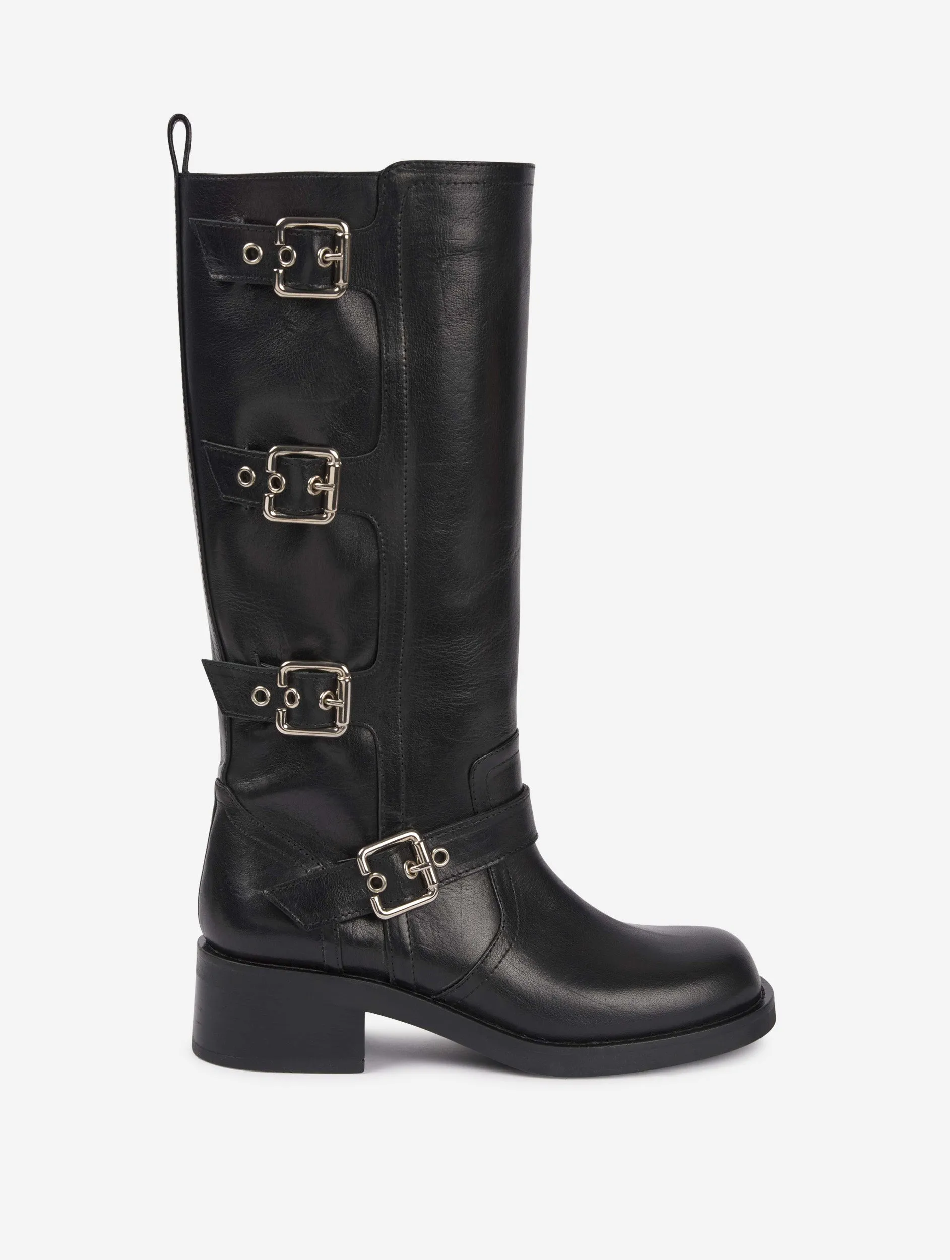 Bottes biker multiboucles en cuir noir sold by Barbara Bui product image thumbnail 2