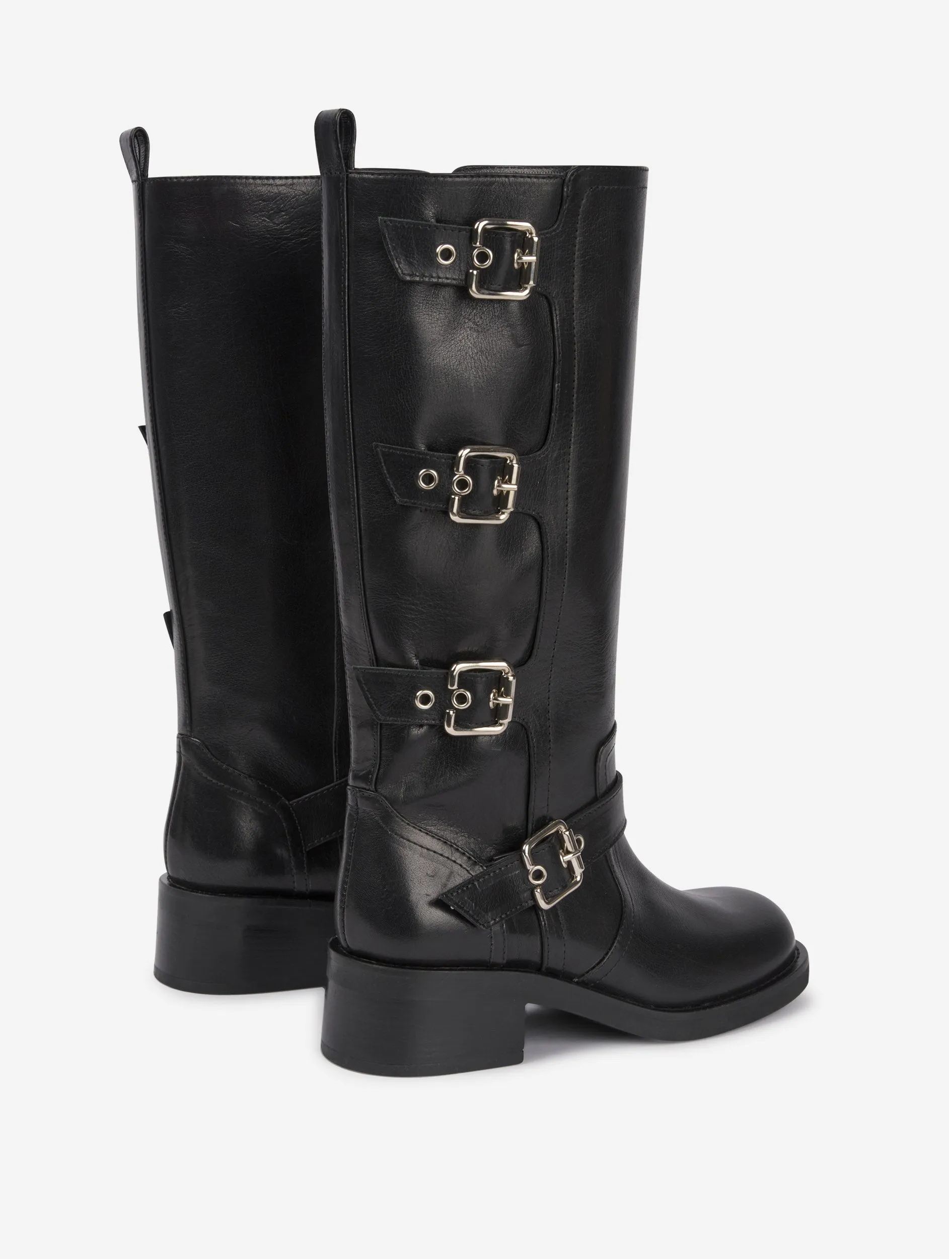 Bottes biker multiboucles en cuir noir sold by Barbara Bui product image thumbnail 5