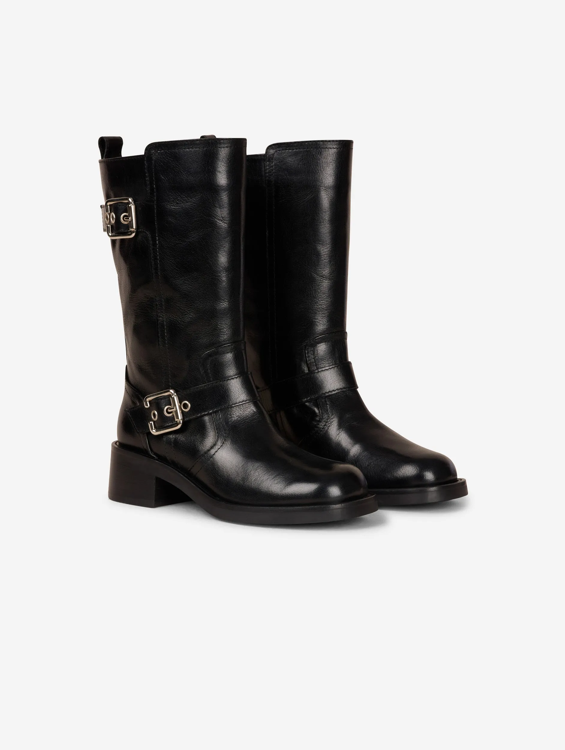 Bottes courtes biker en cuir noir sold by Barbara Bui product image thumbnail 2
