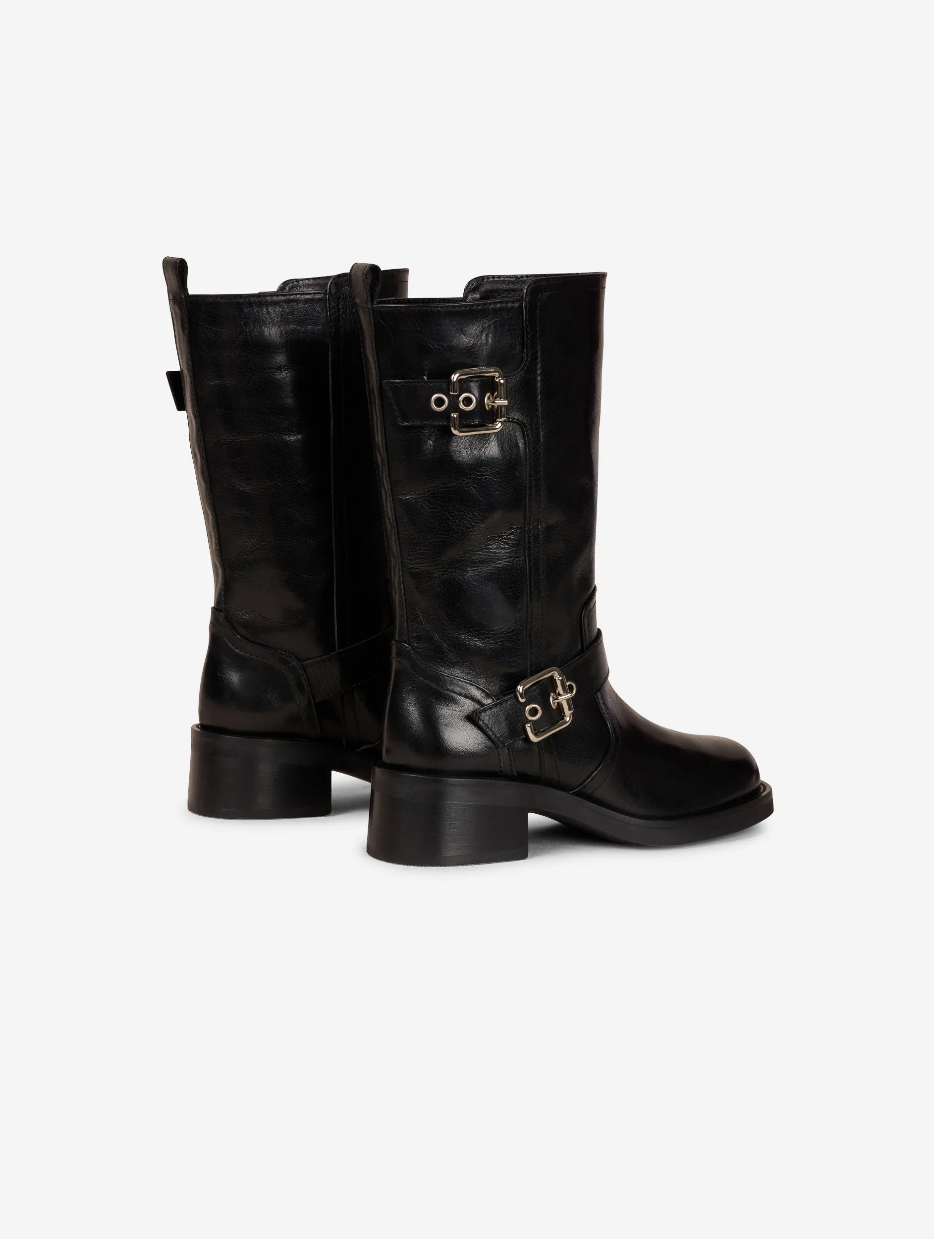 Bottes courtes biker en cuir noir sold by Barbara Bui product image thumbnail 3