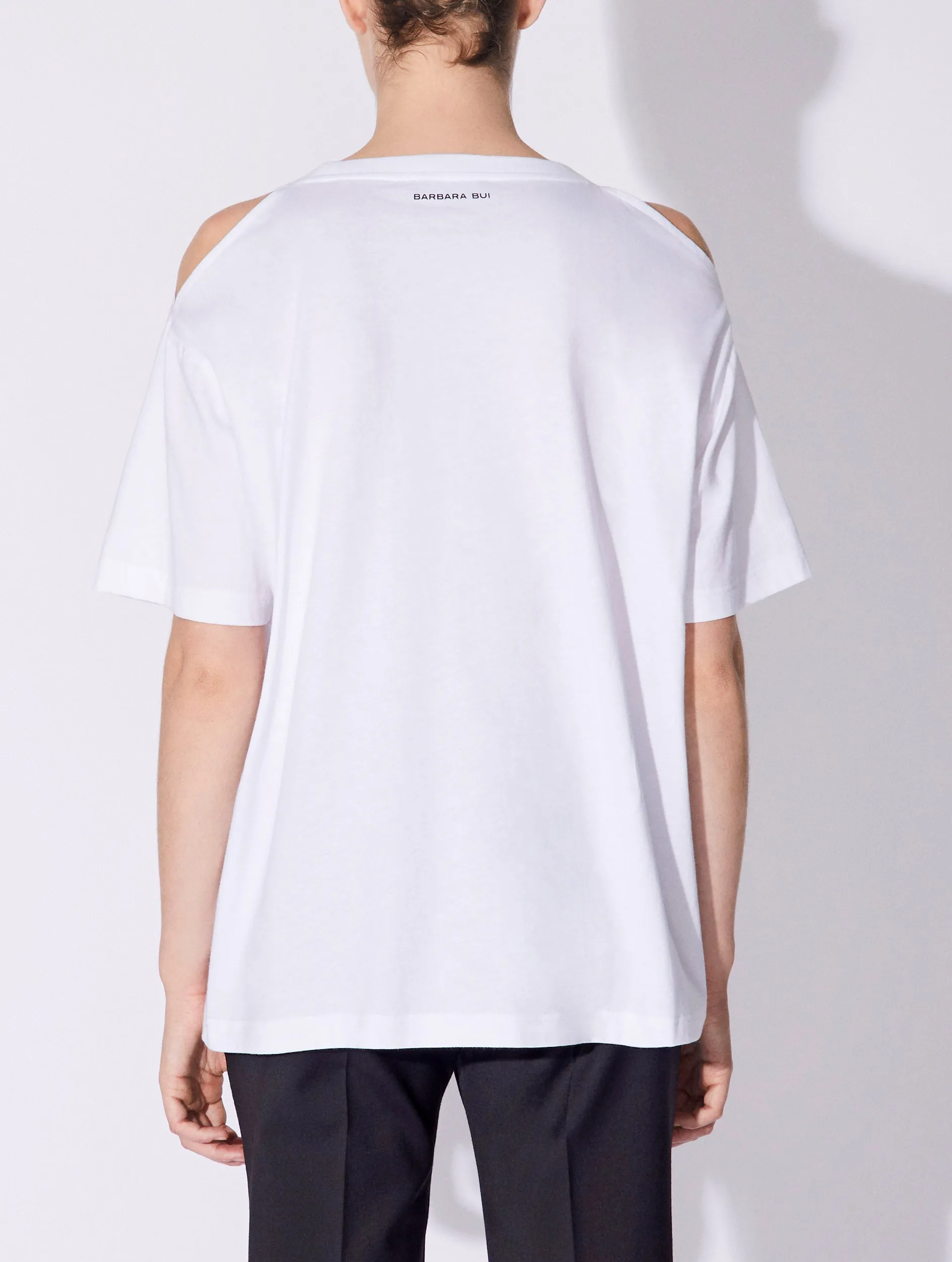 Tee-shirt à découpes en jersey de coton blanc sold by Barbara Bui product image thumbnail 4