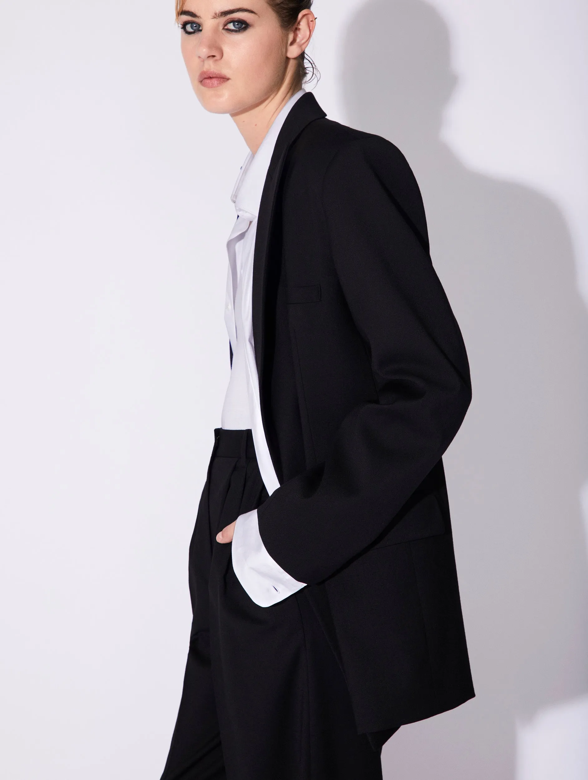 Veste de costume ample croisée laine stretch noire sold by Barbara Bui product image thumbnail 5