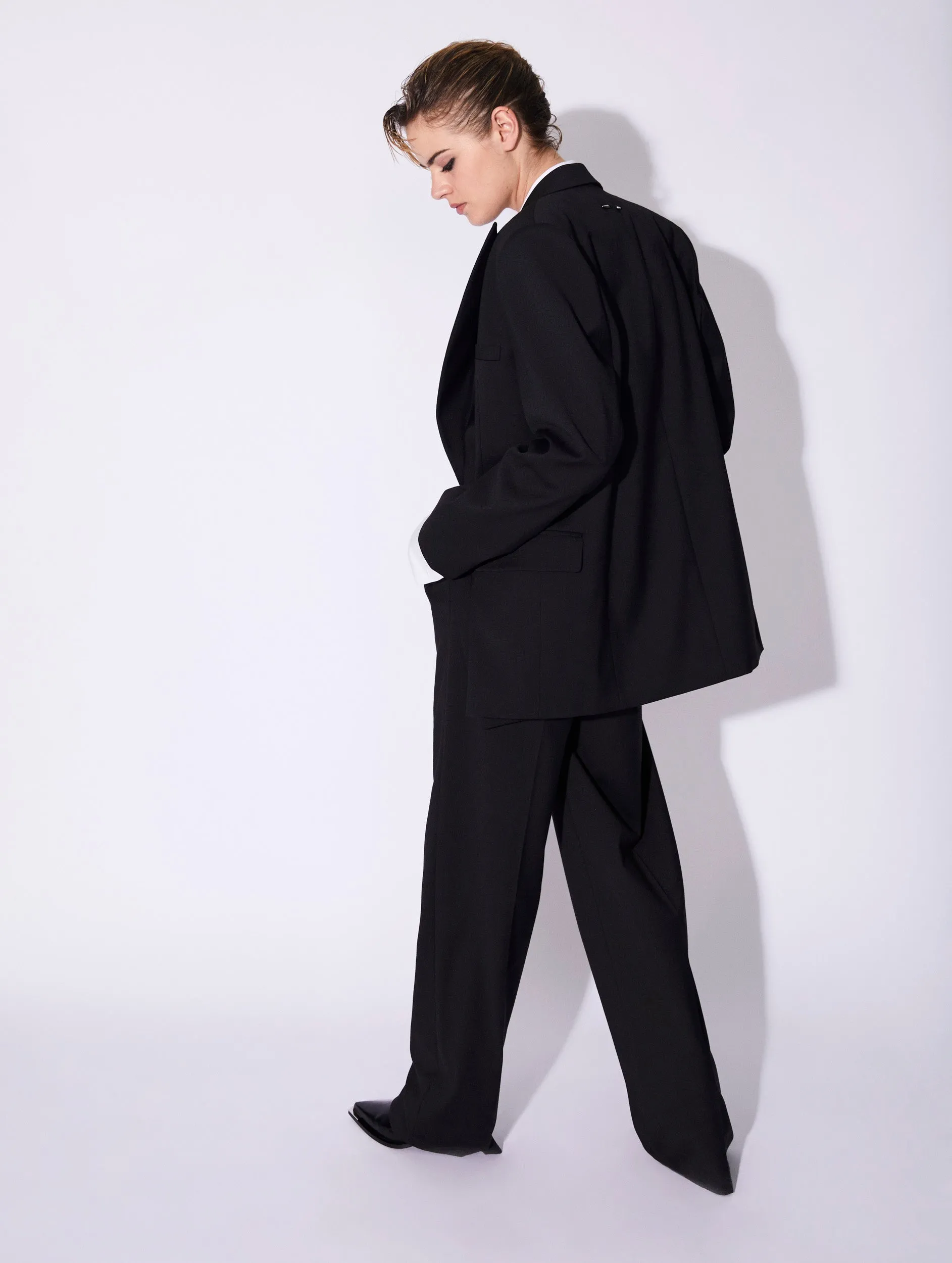 Veste de costume ample croisée laine stretch noire sold by Barbara Bui product image thumbnail 4