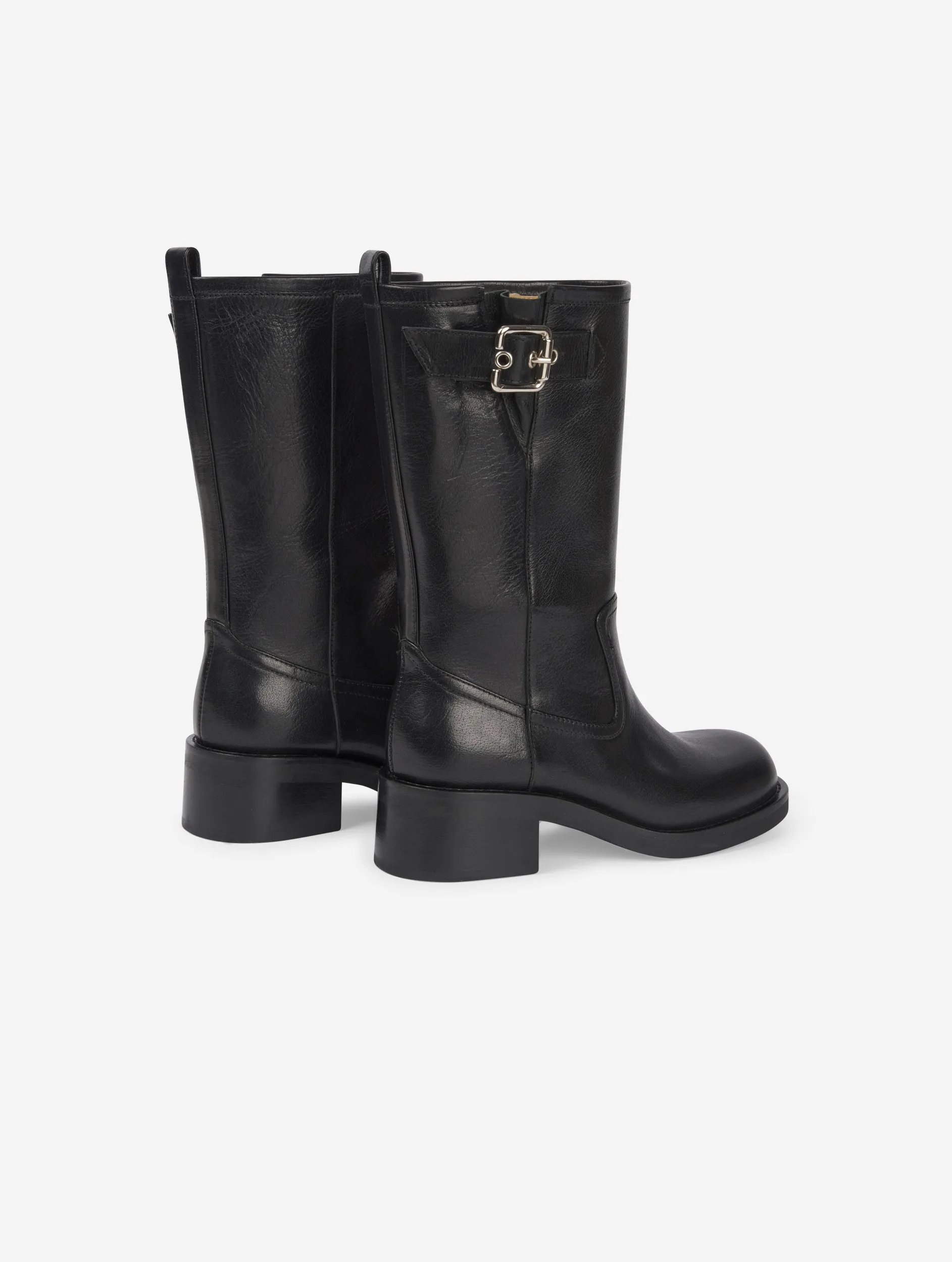 bottes courtes biker en cuir noir sold by Barbara Bui product image thumbnail 3