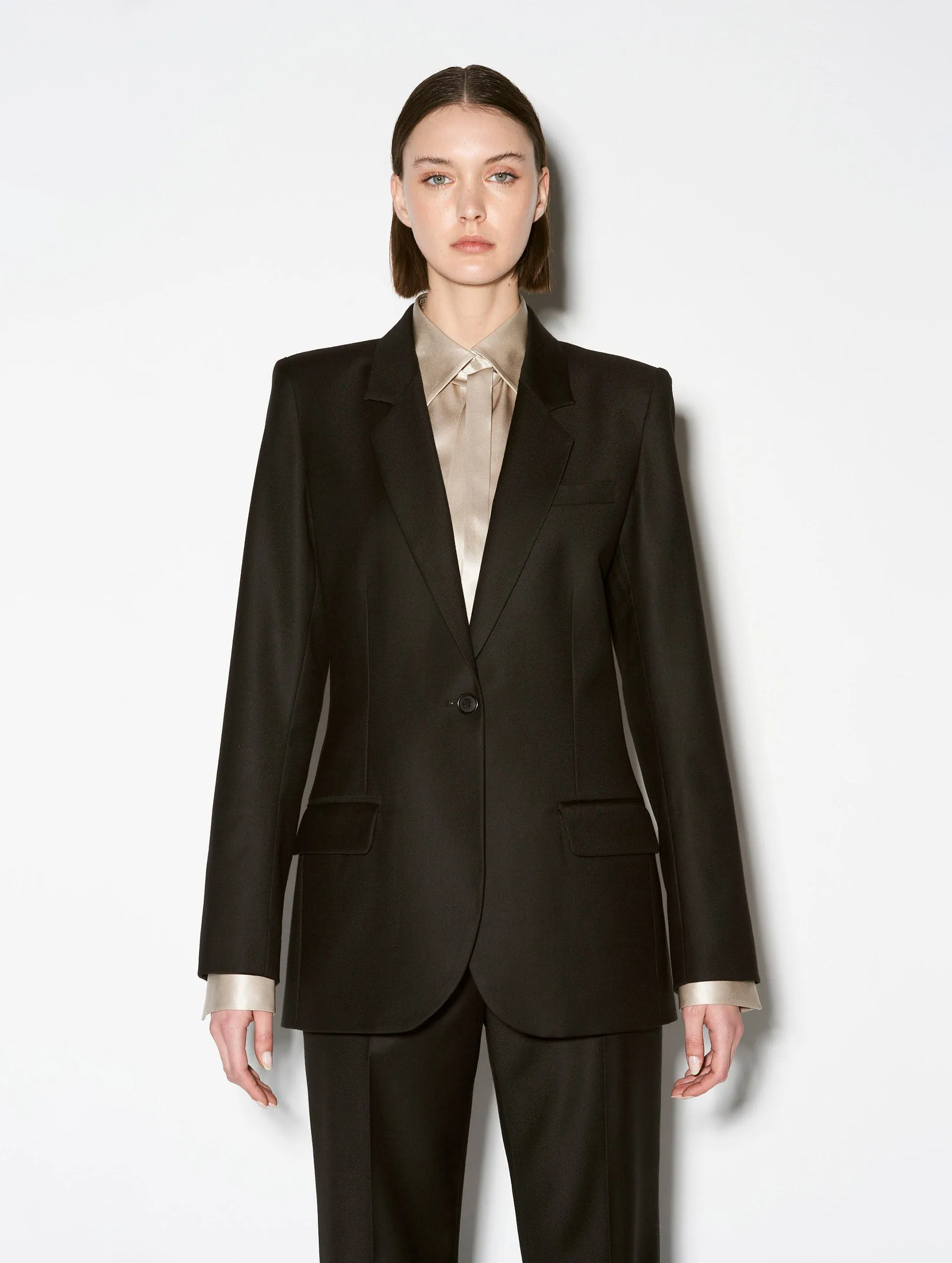 Veste de costume gabardine laine cachemire noire sold by Barbara Bui product image thumbnail 4