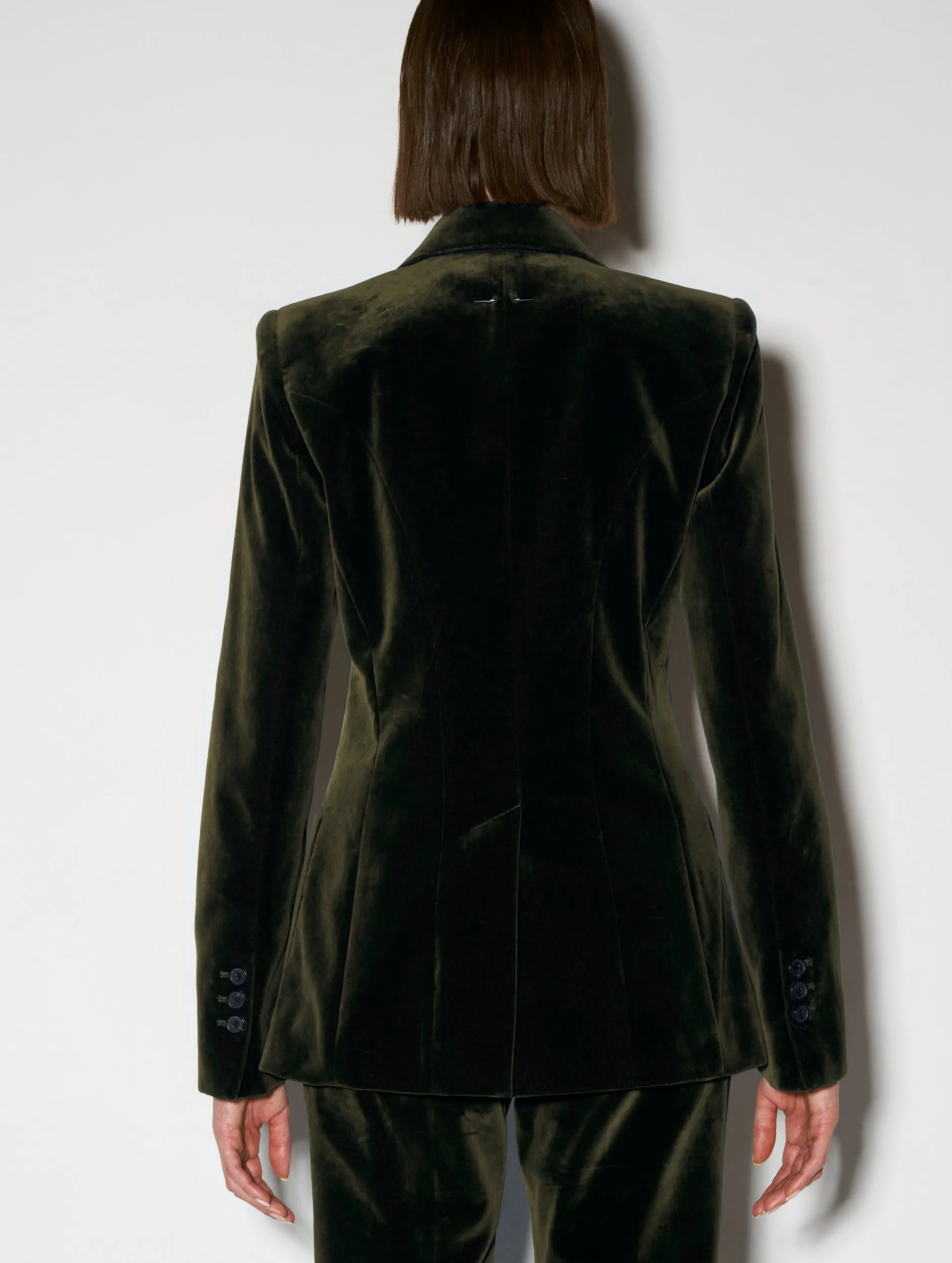 Veste de costume en velours lisse olive sold by Barbara Bui product image thumbnail 5