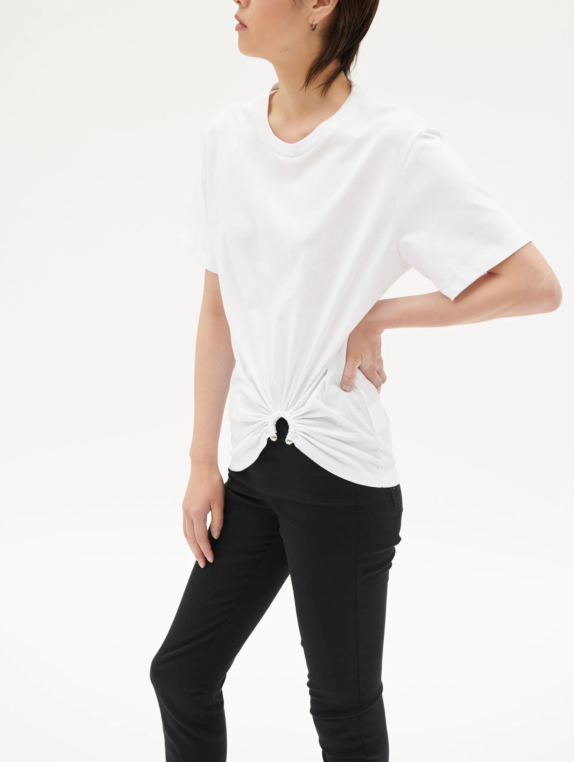 Tee-shirt en jersey de coton blanc détail bijou sold by Barbara Bui product image thumbnail 4