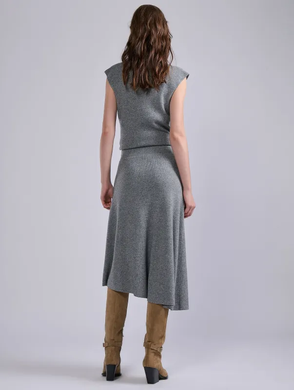 Jupe en laine et cachemire grise sold by Barbara Bui