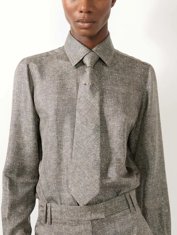 Cravate en twill de soie imprimée Lino made by Barbara Bui