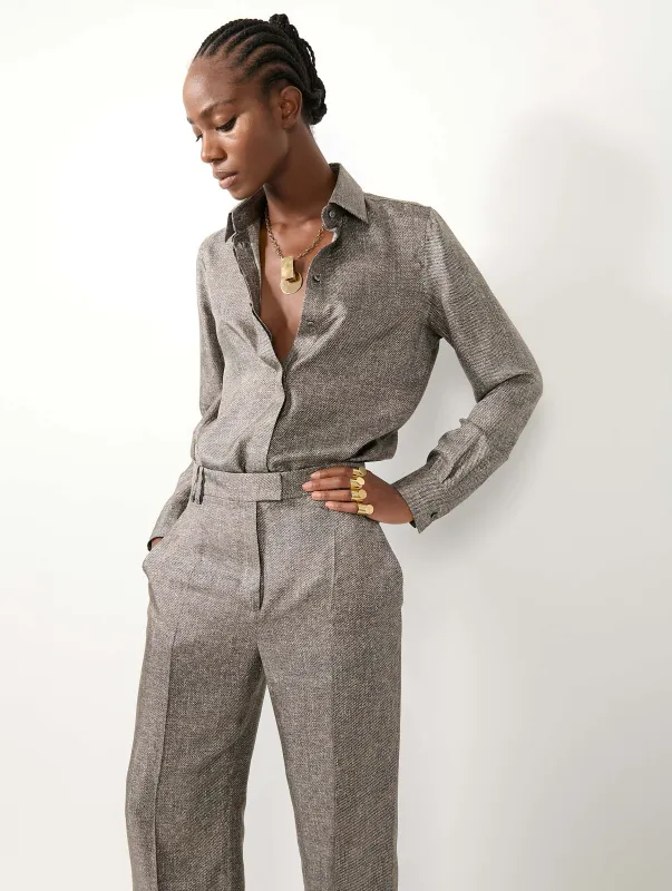 Chemise en twill de soie imprimé Lino made by Barbara Bui