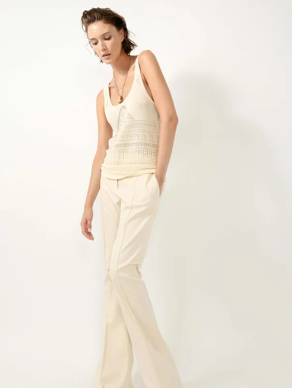 Débardeur en maille ajourée beige sold by Barbara Bui