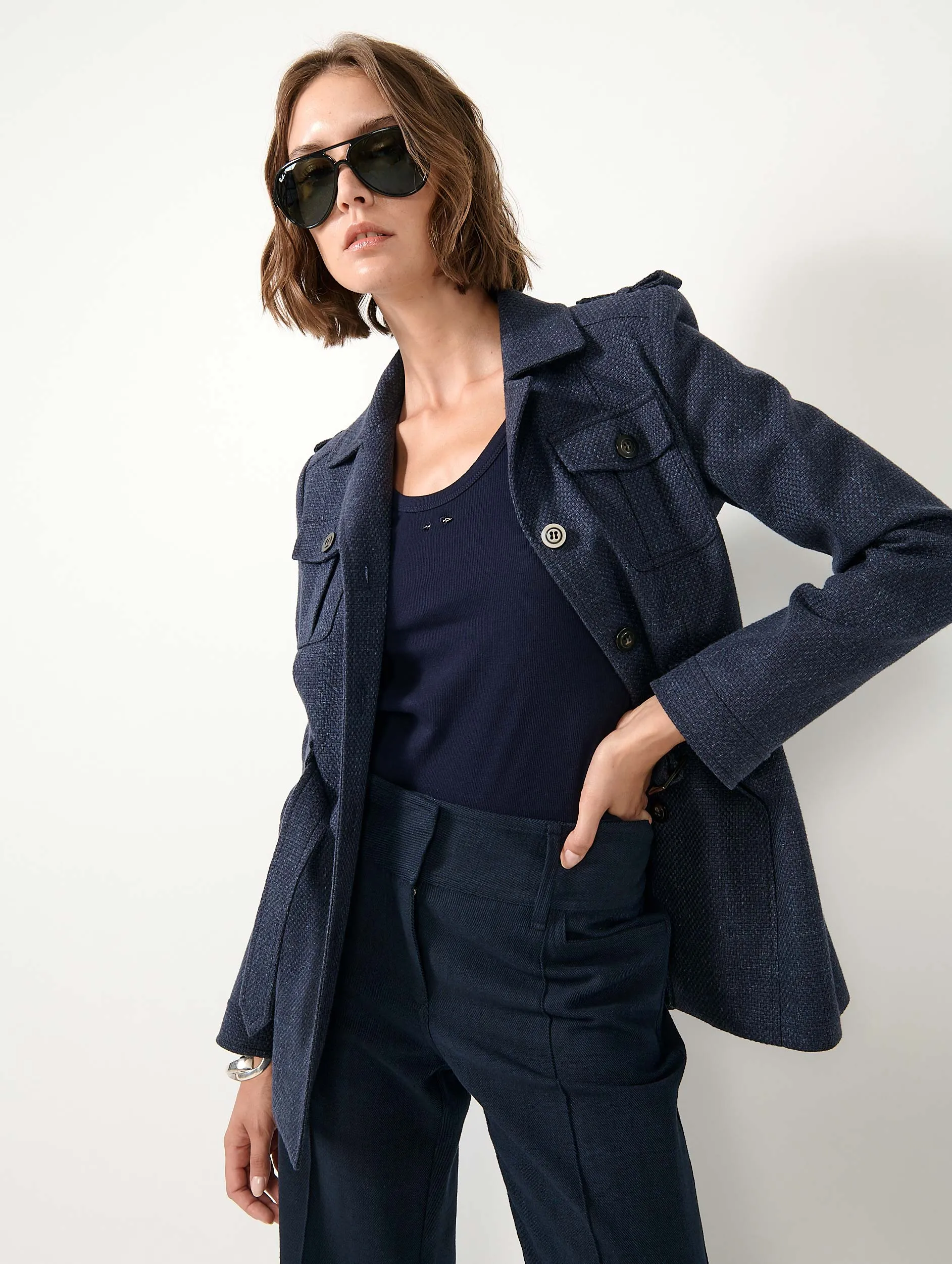 Veste saharienne en natté navy sold by Barbara Bui product image thumbnail 4