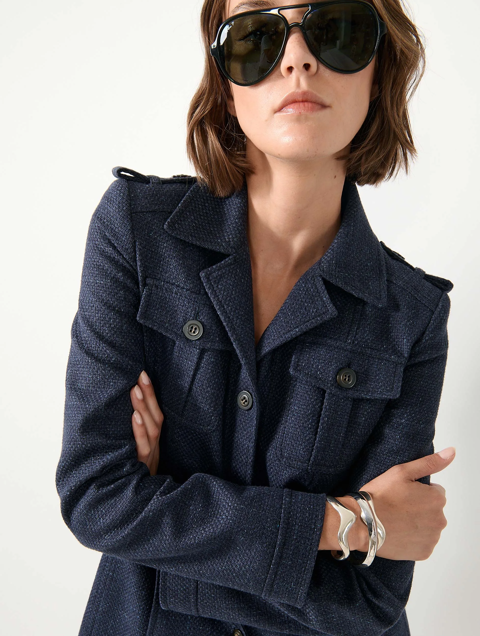 Veste saharienne en natté navy sold by Barbara Bui product image thumbnail 3