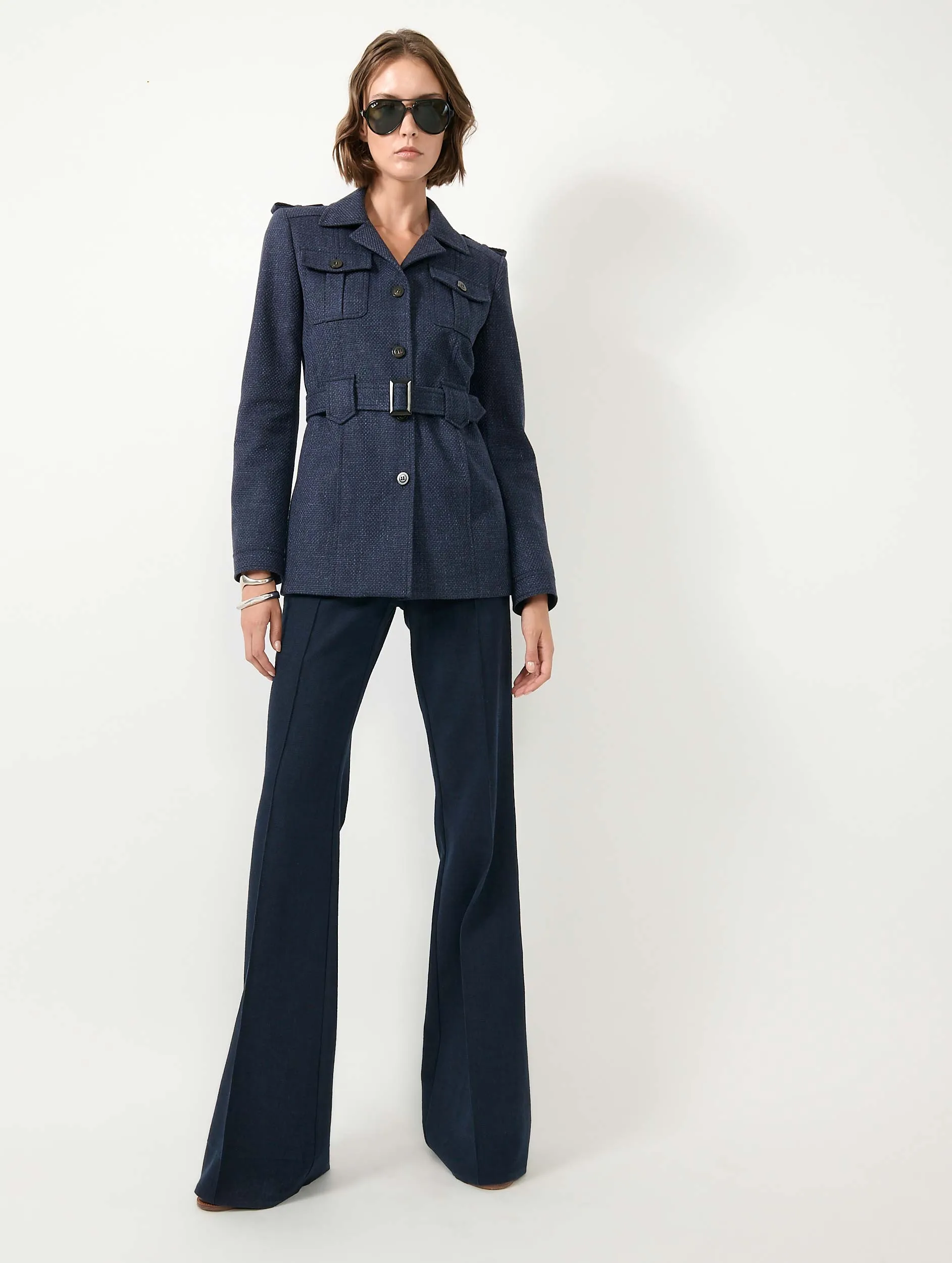 Veste saharienne en natté navy sold by Barbara Bui