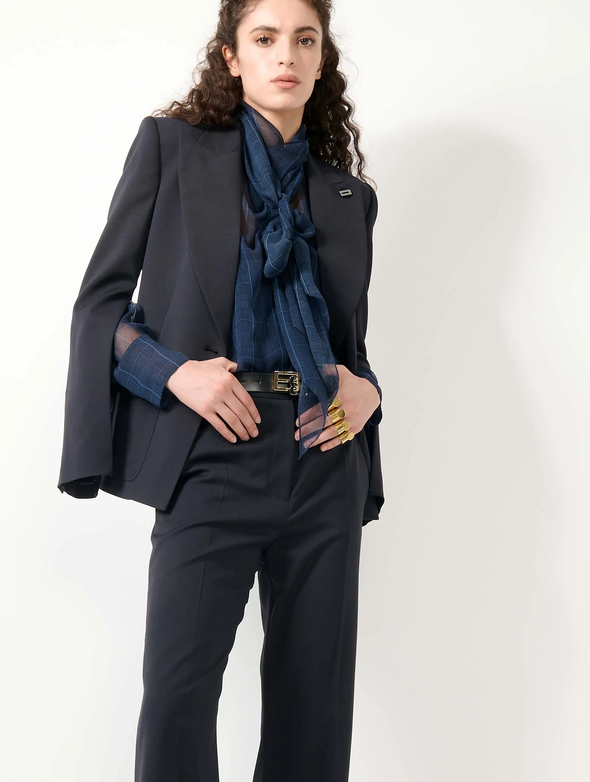Veste cintrée en gabardine de laine navy sold by Barbara Bui product image thumbnail 5