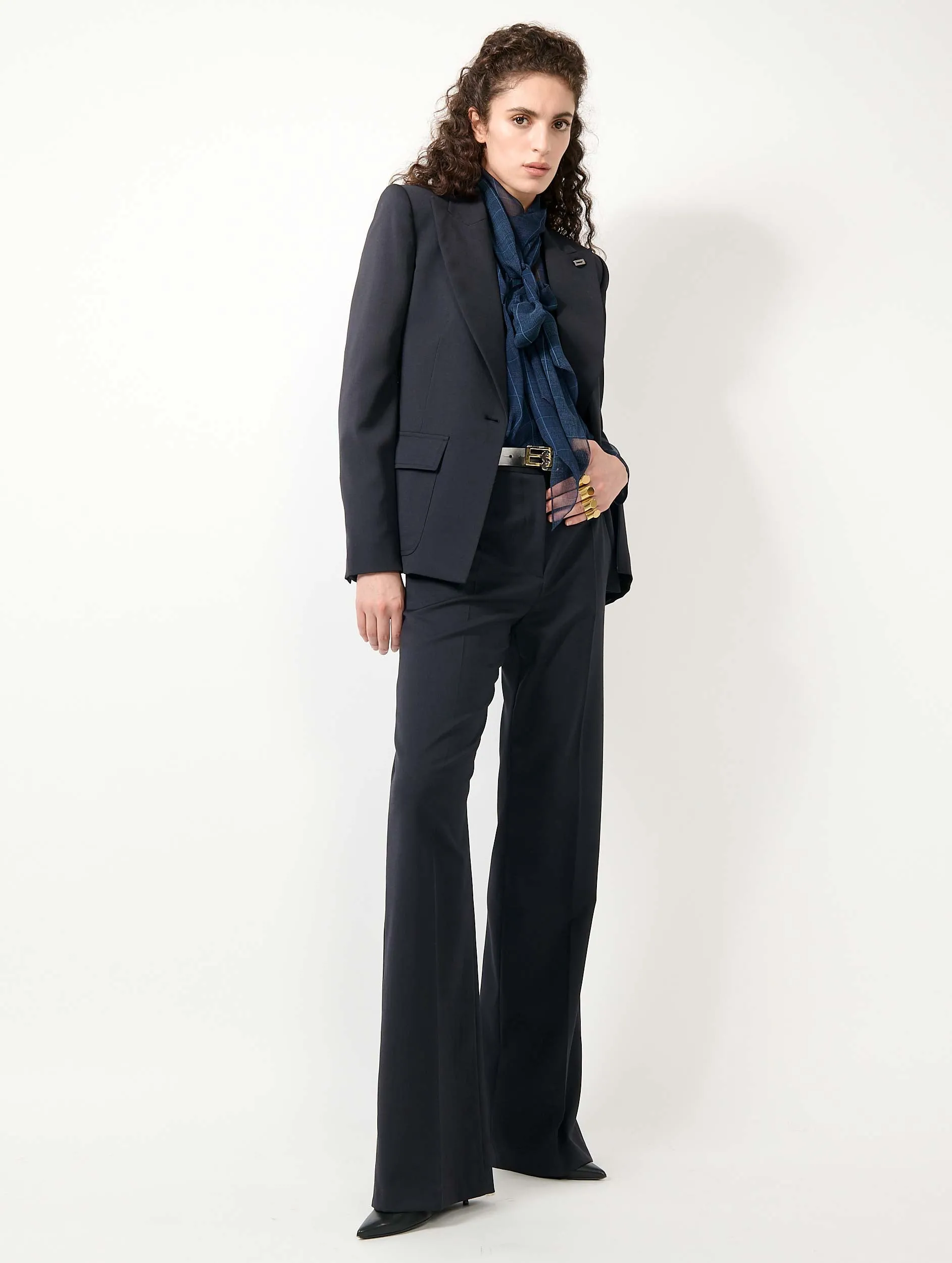 Veste cintrée en gabardine de laine navy sold by Barbara Bui product image thumbnail 4