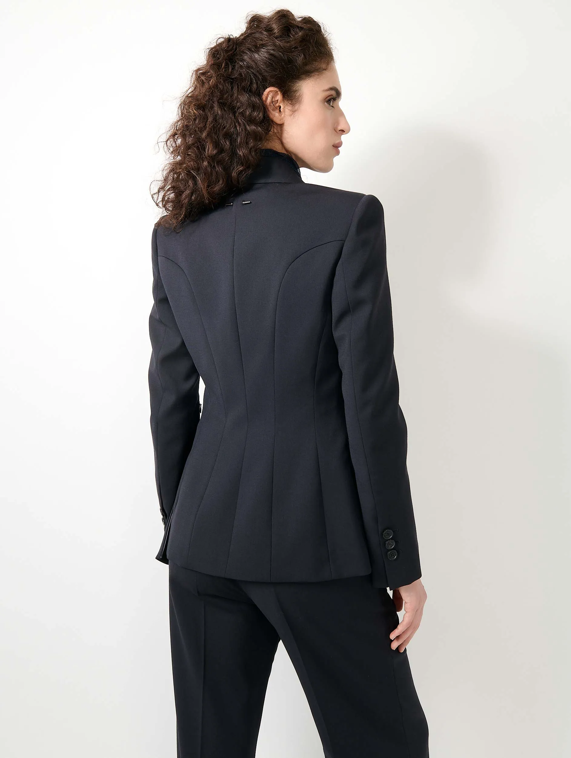 Veste cintrée en gabardine de laine navy sold by Barbara Bui product image thumbnail 3