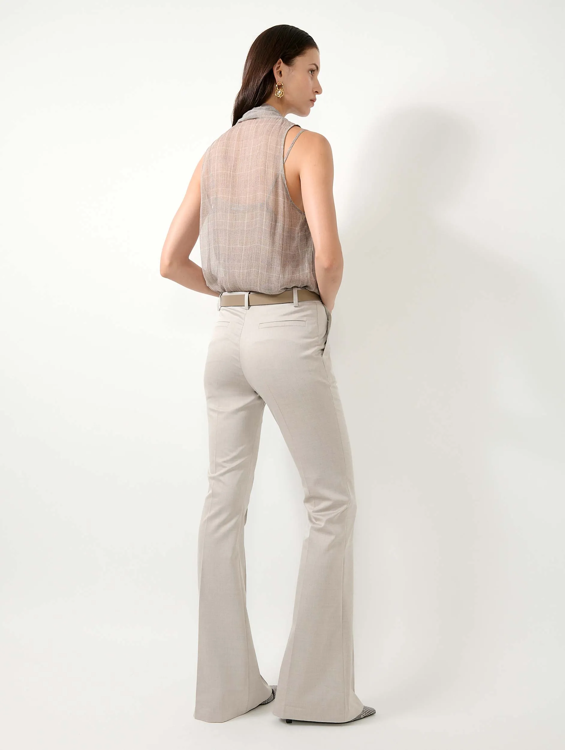 Pantalon bootleg en gabardine coton et laine grège sold by Barbara Bui product image thumbnail 2