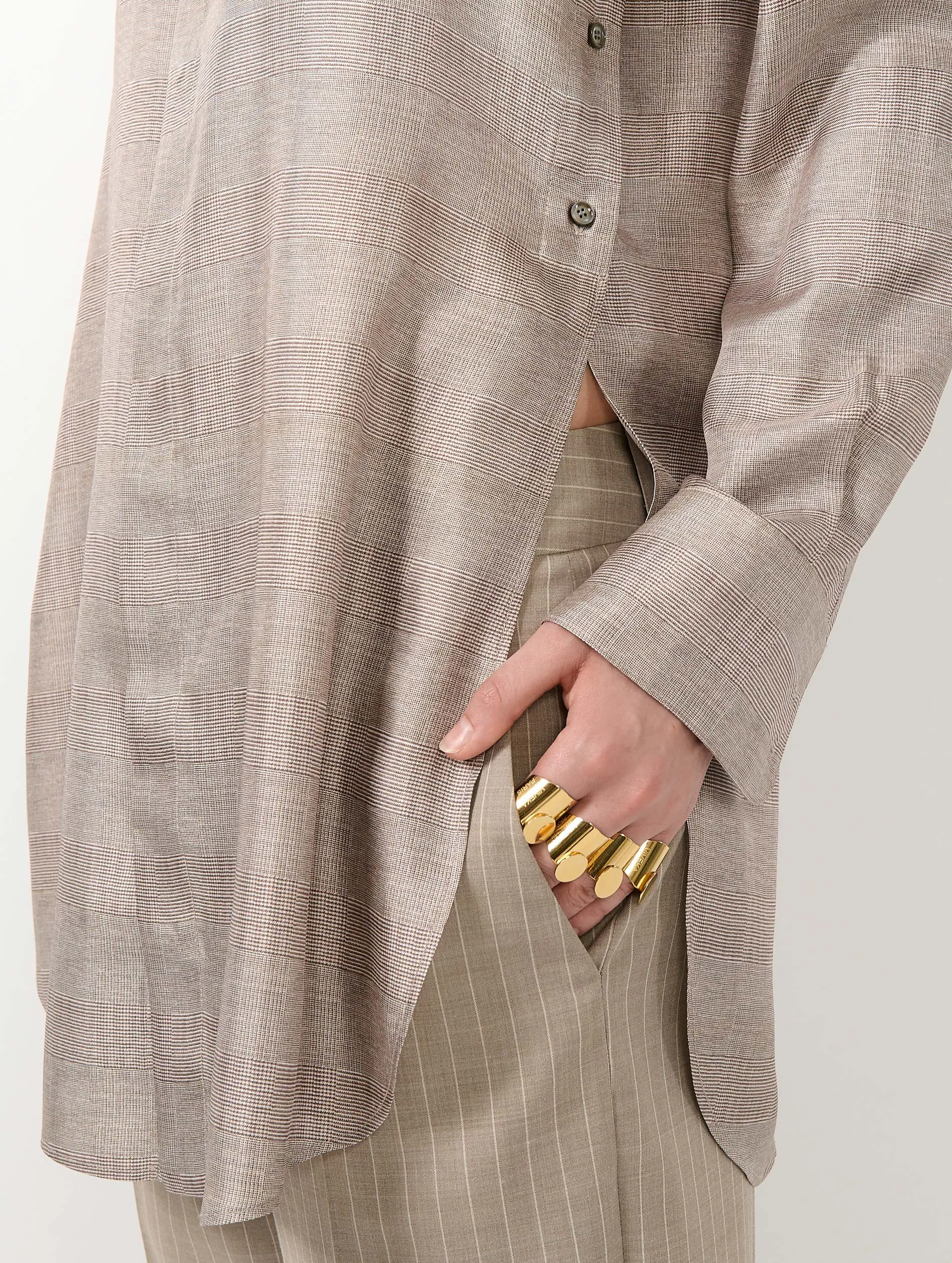 Liquette en twill de soie Prince de Galles sable sold by Barbara Bui product image thumbnail 5