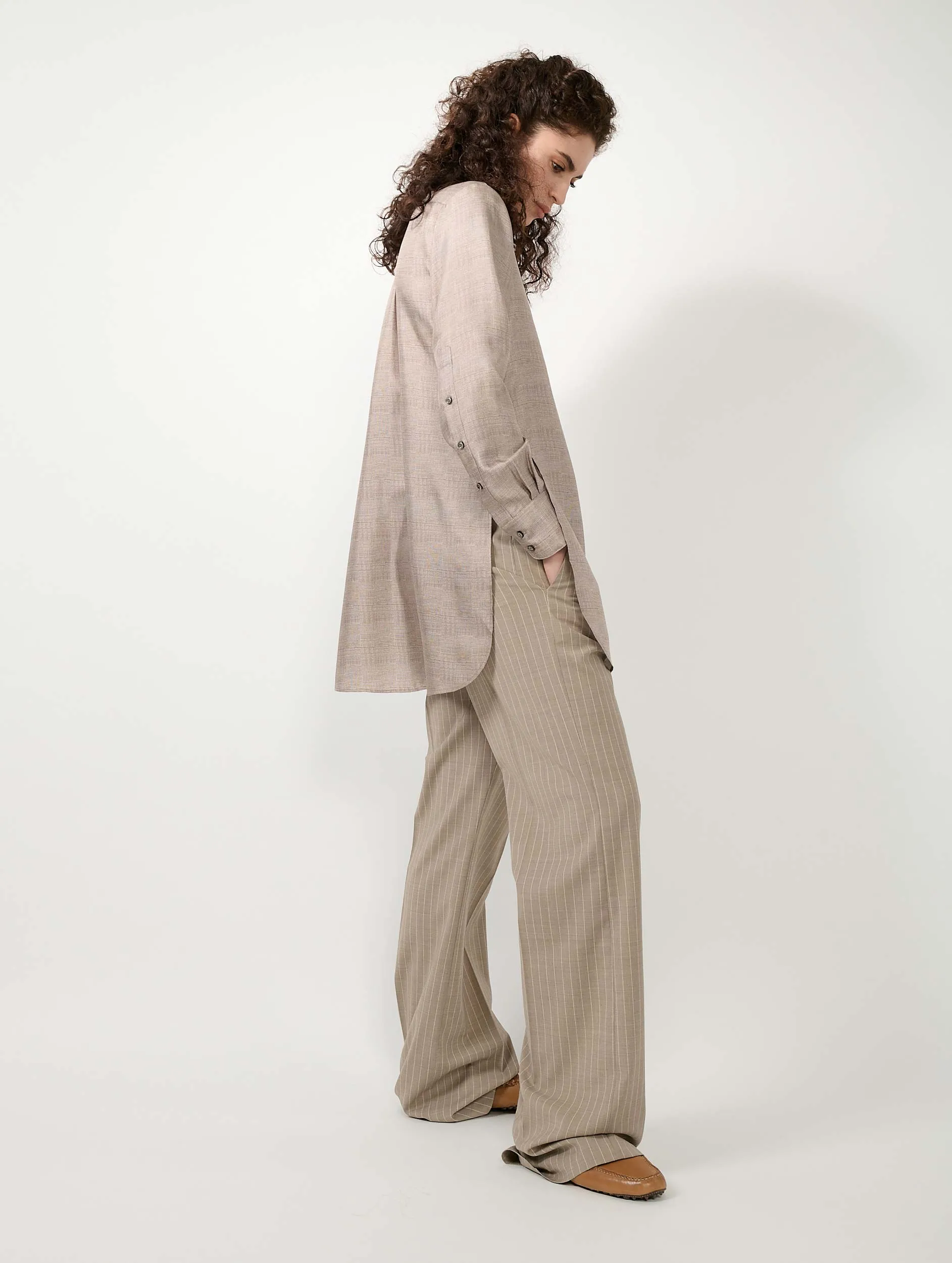 Liquette en twill de soie Prince de Galles sable sold by Barbara Bui product image thumbnail 3