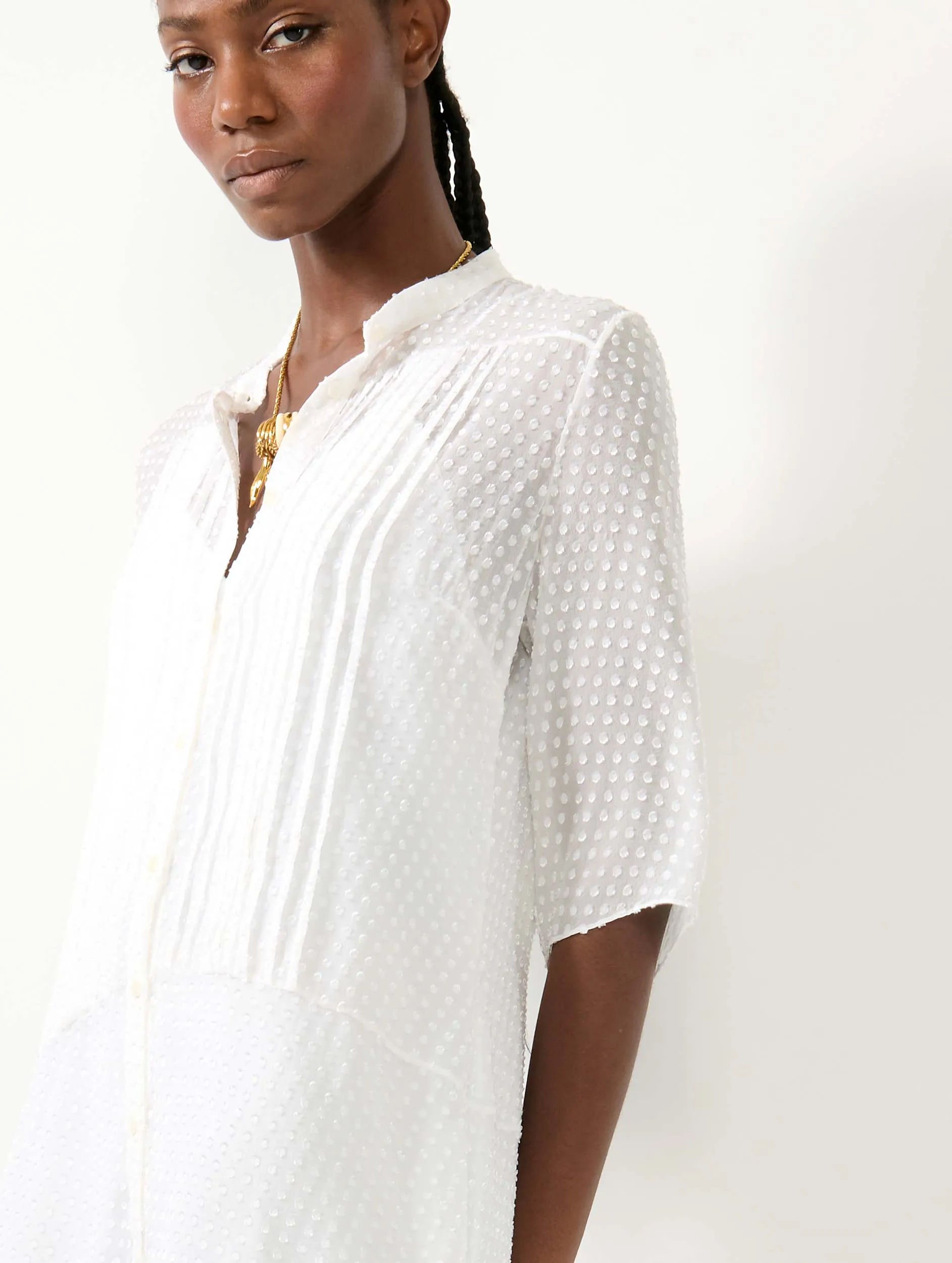 Robe en soie plumetis blanche sold by Barbara Bui product image thumbnail 5