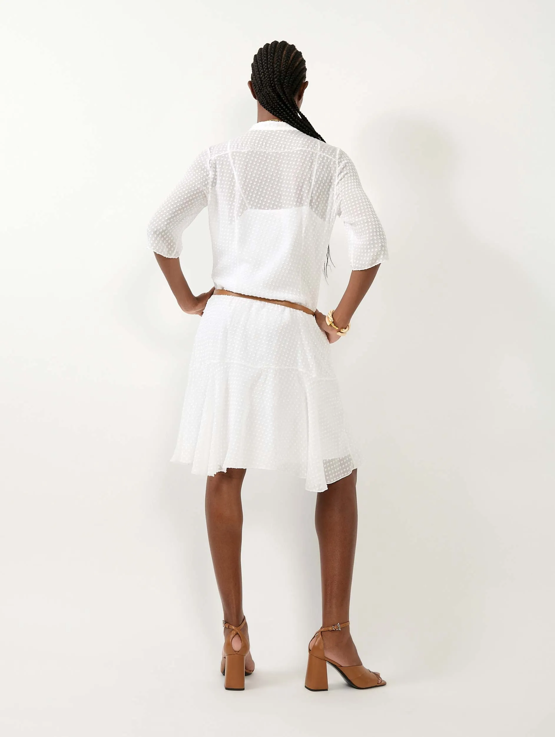 Robe en soie plumetis blanche sold by Barbara Bui product image thumbnail 3