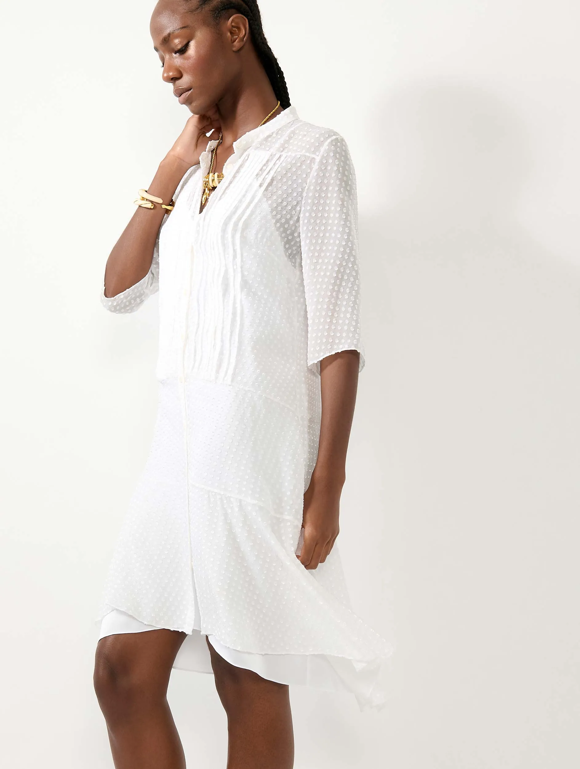 Robe en soie plumetis blanche sold by Barbara Bui product image thumbnail 4