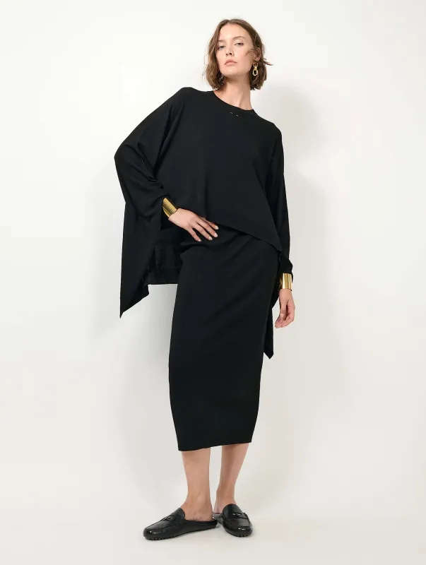 Pull cape en maille noir made by Barbara Bui