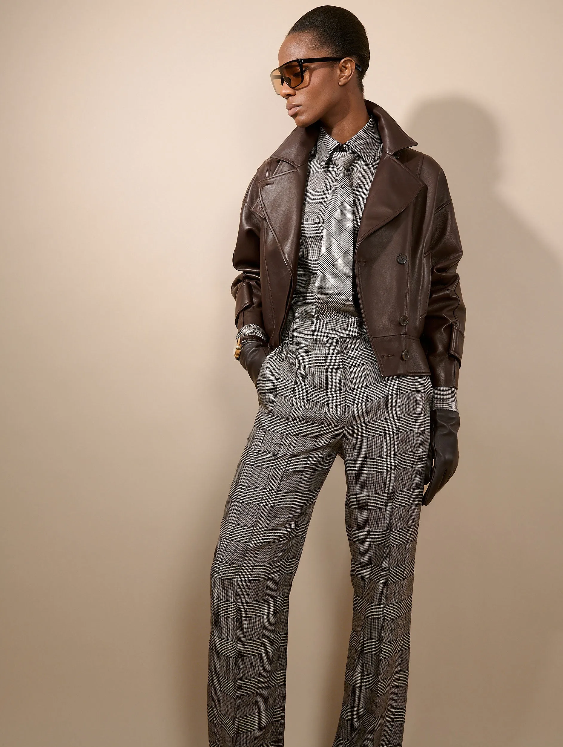 Blouson en cuir d'agneau café sold by Barbara Bui product image thumbnail 5