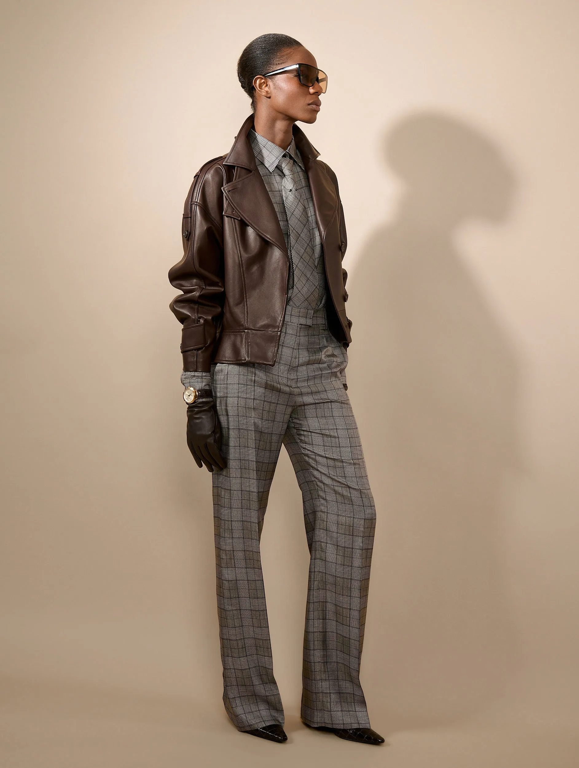 Blouson en cuir d'agneau café sold by Barbara Bui product image thumbnail 2