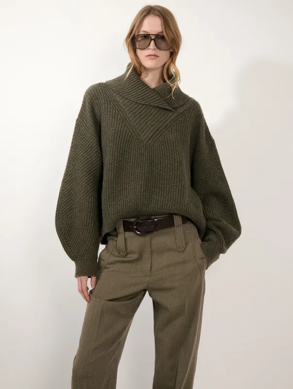 Pull col camionneur en laine yak cachemire mousse made by Barbara Bui