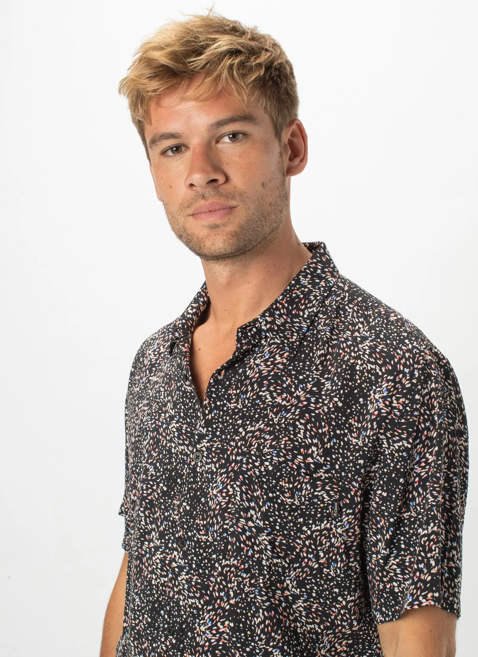 Holiday Short-Sleeve Shirt Black Ditzy sold by Barney Cools product image thumbnail 2