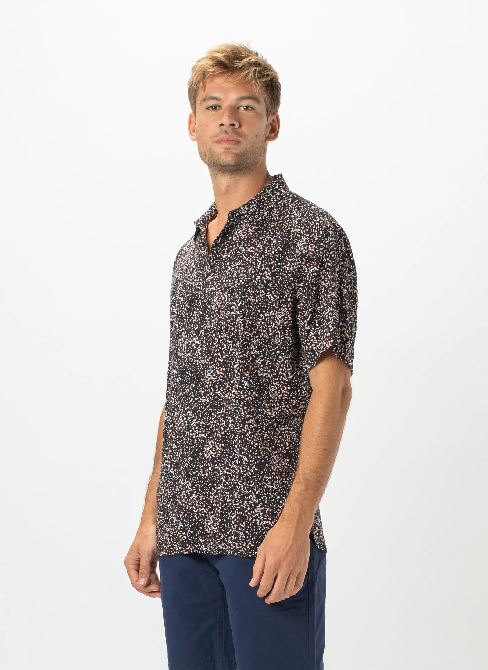 Holiday Short-Sleeve Shirt Black Ditzy sold by Barney Cools product image thumbnail 3