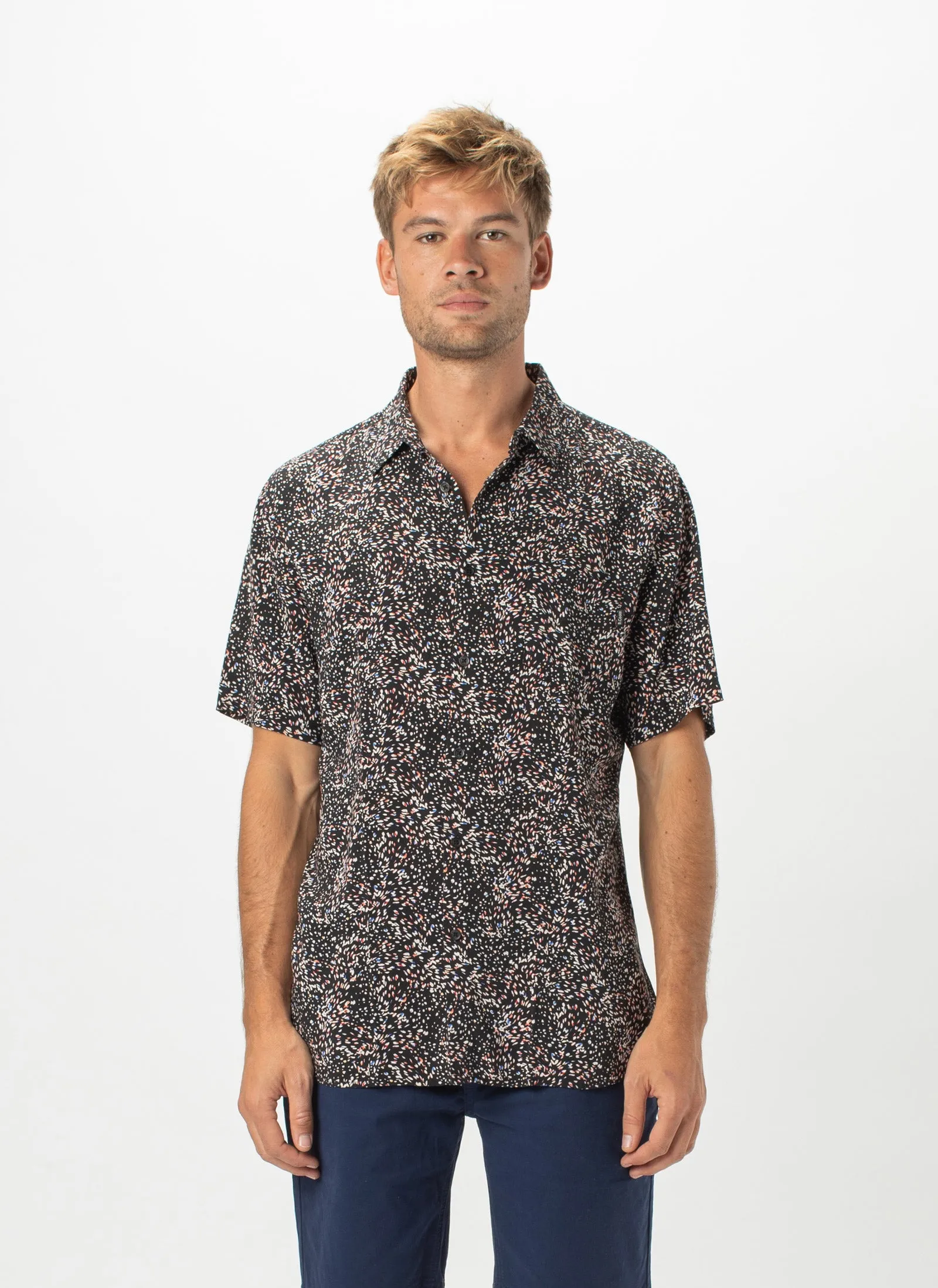 Holiday Short-Sleeve Shirt Black Ditzy sold by Barney Cools