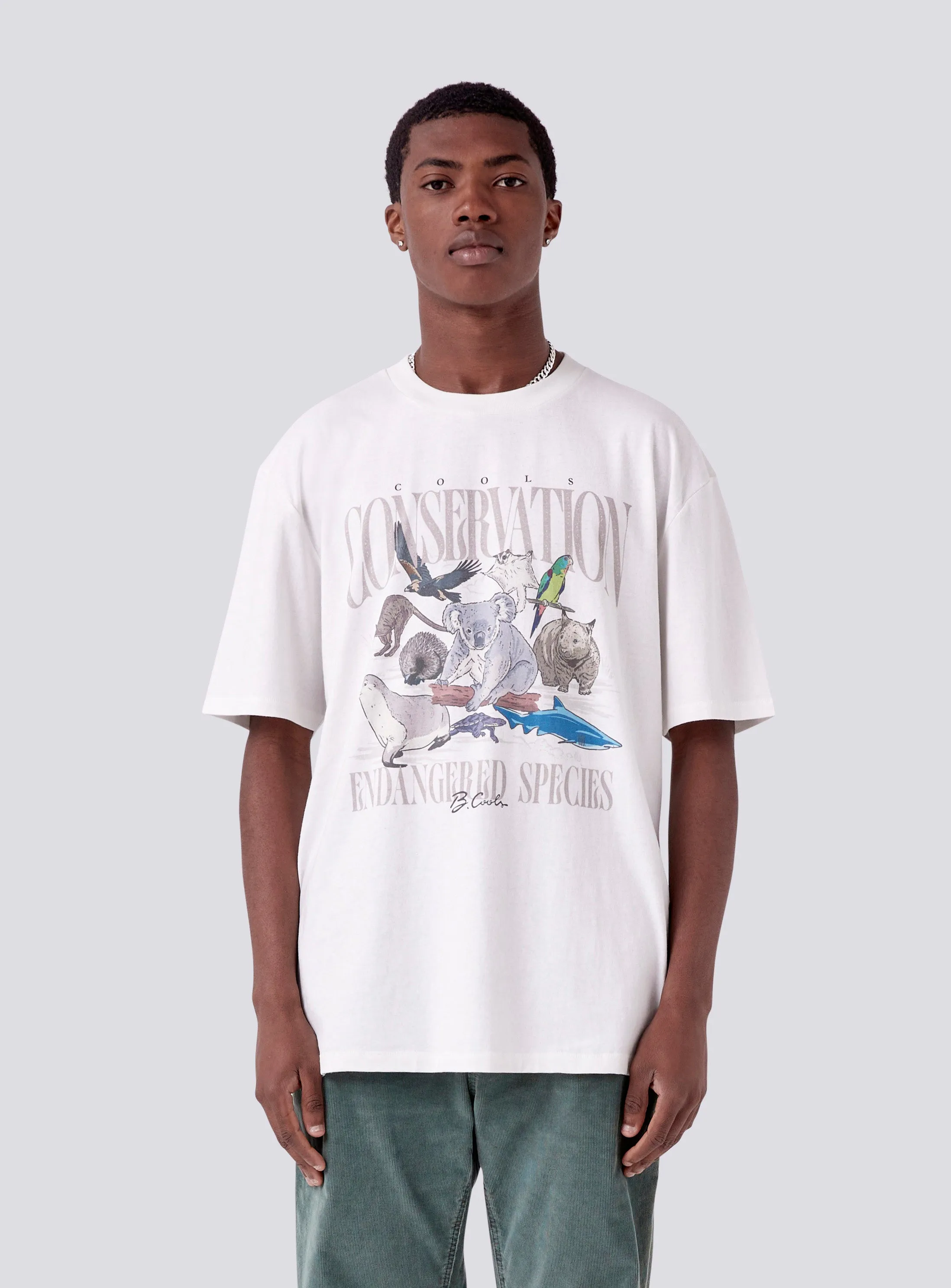WIRES x B.Cools Conservation Homie Tee Vintage White sold by Barney Cools