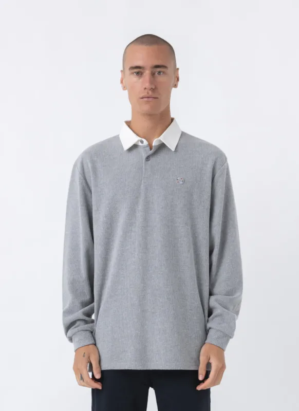 Badge Rib Rugby Grey Melange sold by Barney Cools