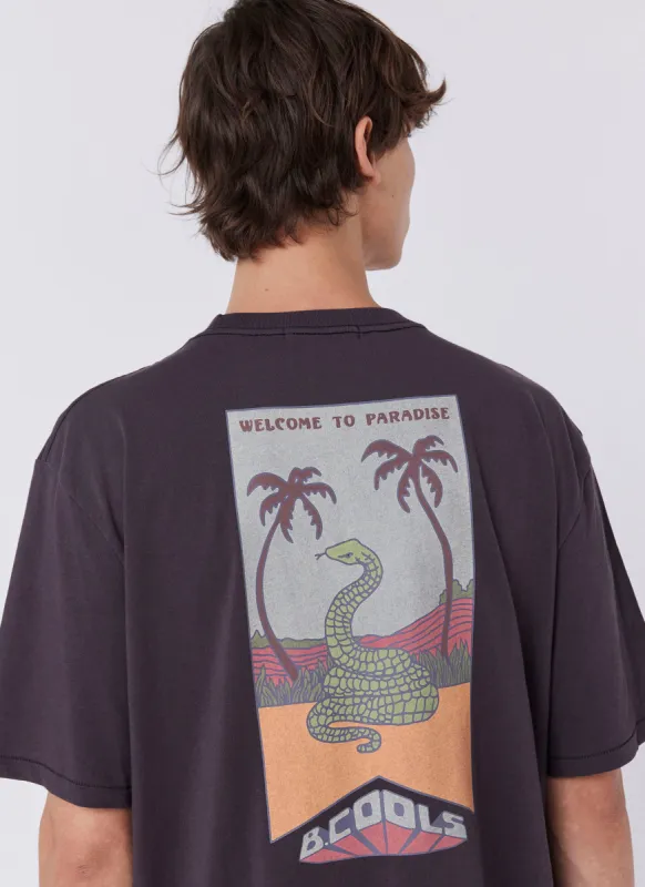Serpent Homie Tee Pigment Black sold by Barney Cools