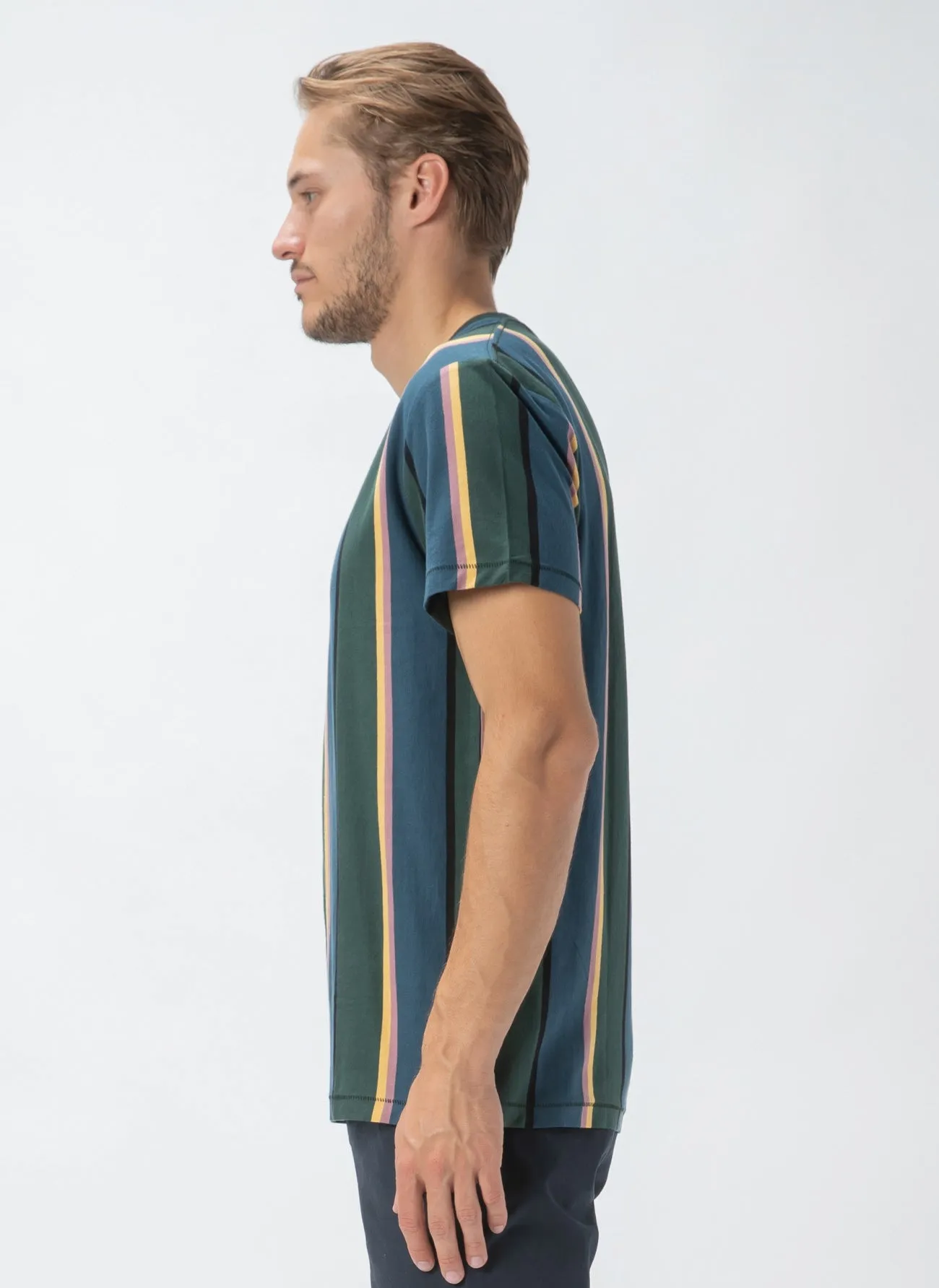 B.Cools Script Tee Forest Vert Stripe sold by Barney Cools product image thumbnail 4