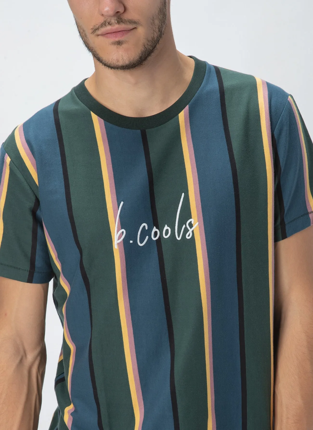 B.Cools Script Tee Forest Vert Stripe sold by Barney Cools product image thumbnail 2