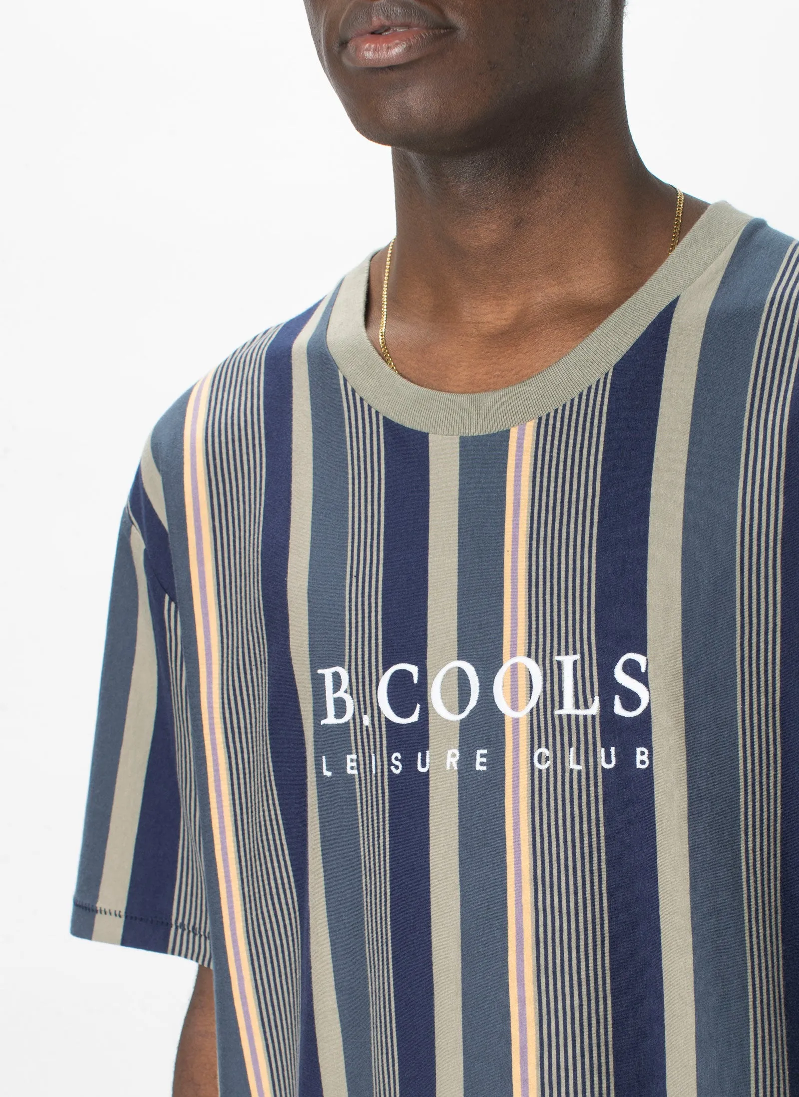Leisure Club Tee Sage Stripe sold by Barney Cools product image thumbnail 2